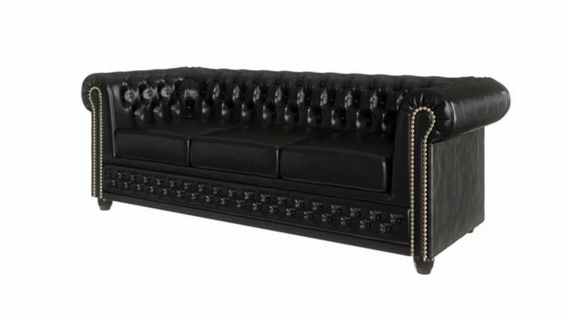 S-Style Möbel Chesterfield-Sofa Jeff, B 203cm x T 86cm x H 72cm, 3-Sitzer, günstig online kaufen