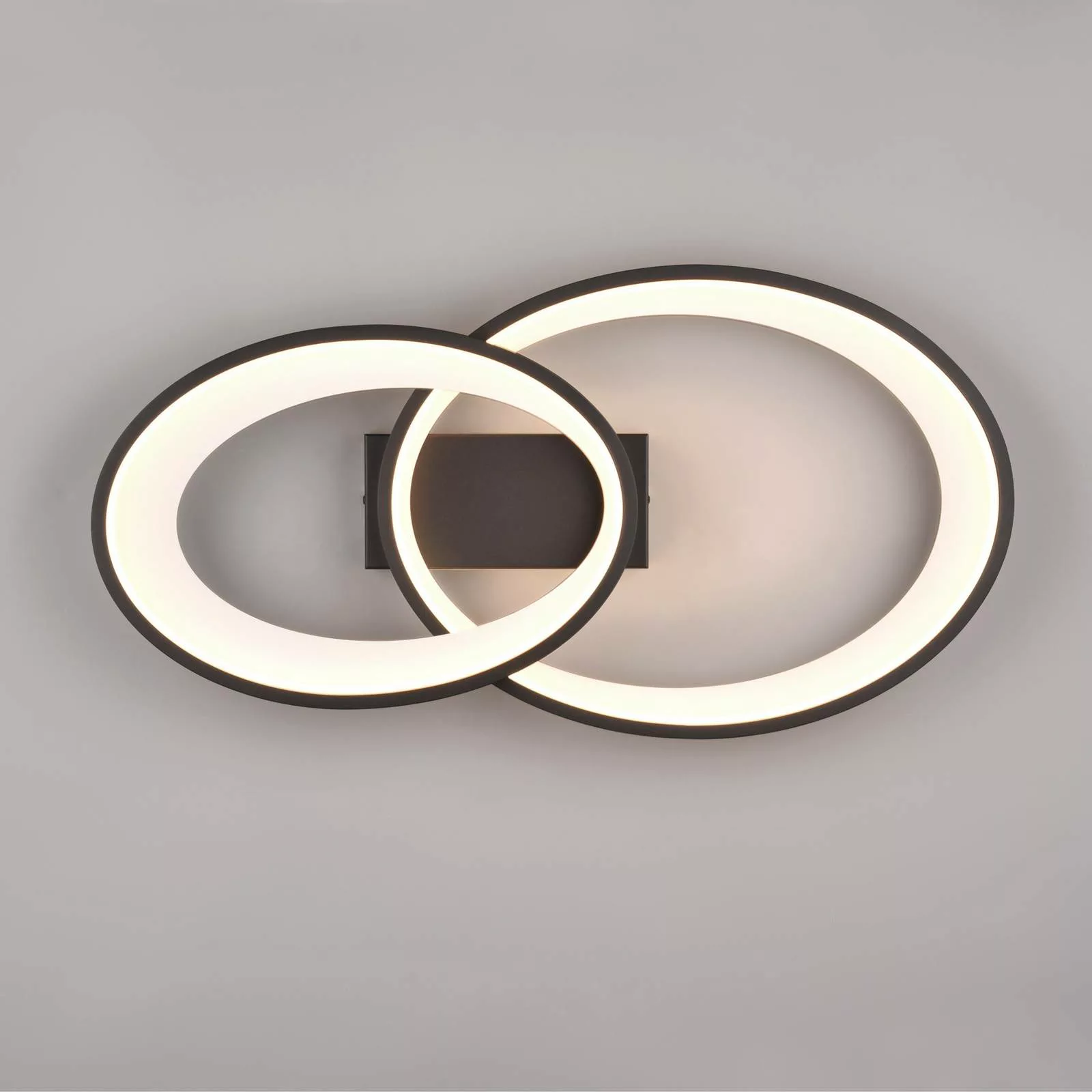 LED-Deckenleuchte Malaga mit 2 Ringen, schwarz günstig online kaufen