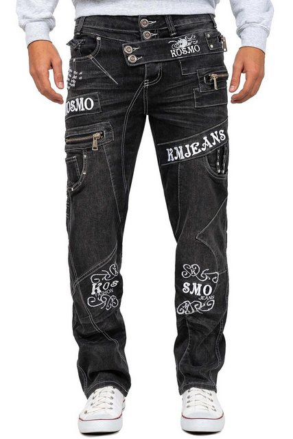 Kosmo Lupo 5-Pocket-Jeans Auffällige Herren Hose BA-KM051-2 Grau W31/L32 (1 günstig online kaufen