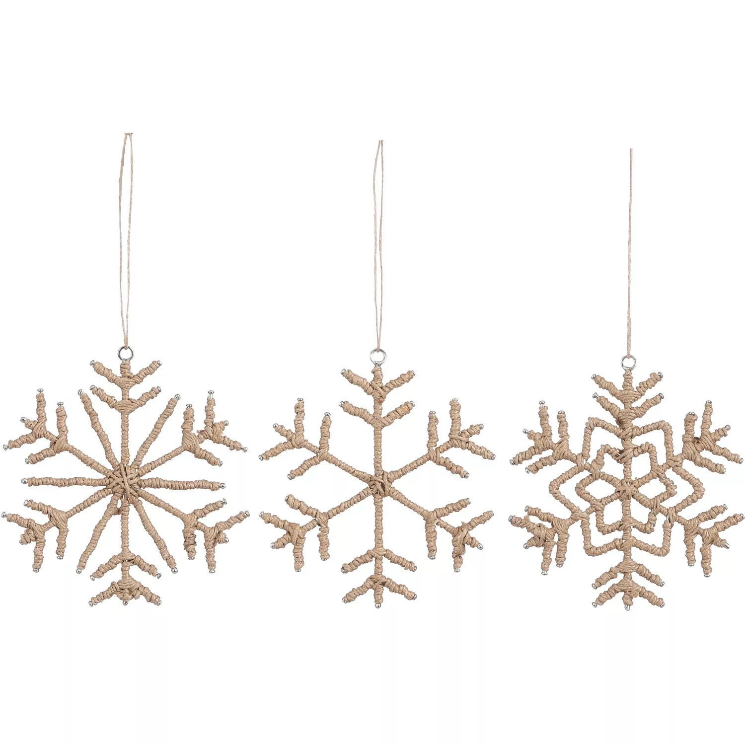 Ornament Schneeflocke Braun 1 cm x Ø 12 cm günstig online kaufen