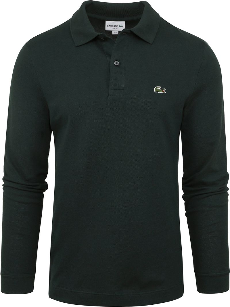 Lacoste Langarm-Poloshirt Dunkelgrün - Größe S günstig online kaufen