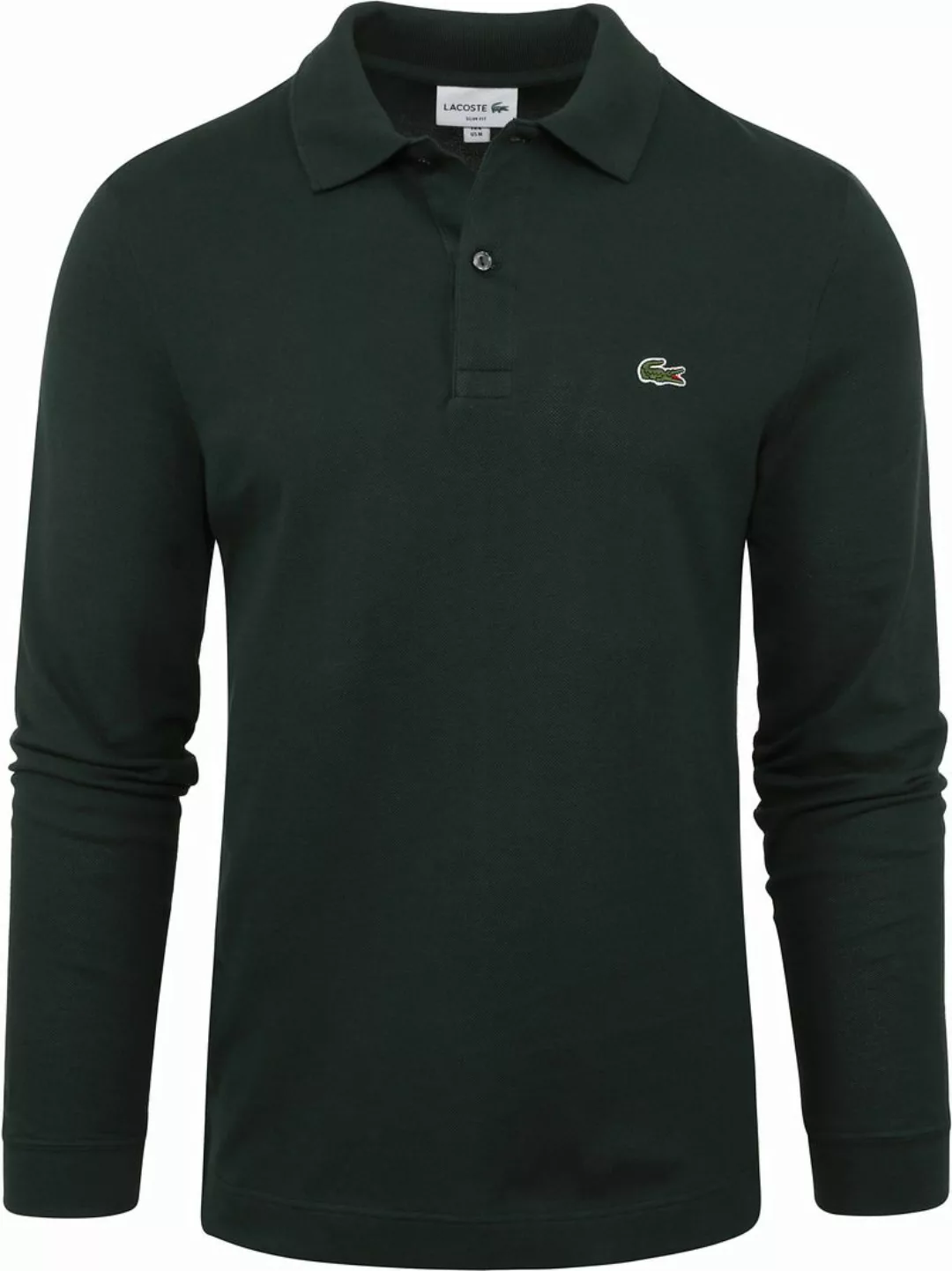 Lacoste Langarm-Poloshirt Dunkelgrün - Größe L günstig online kaufen