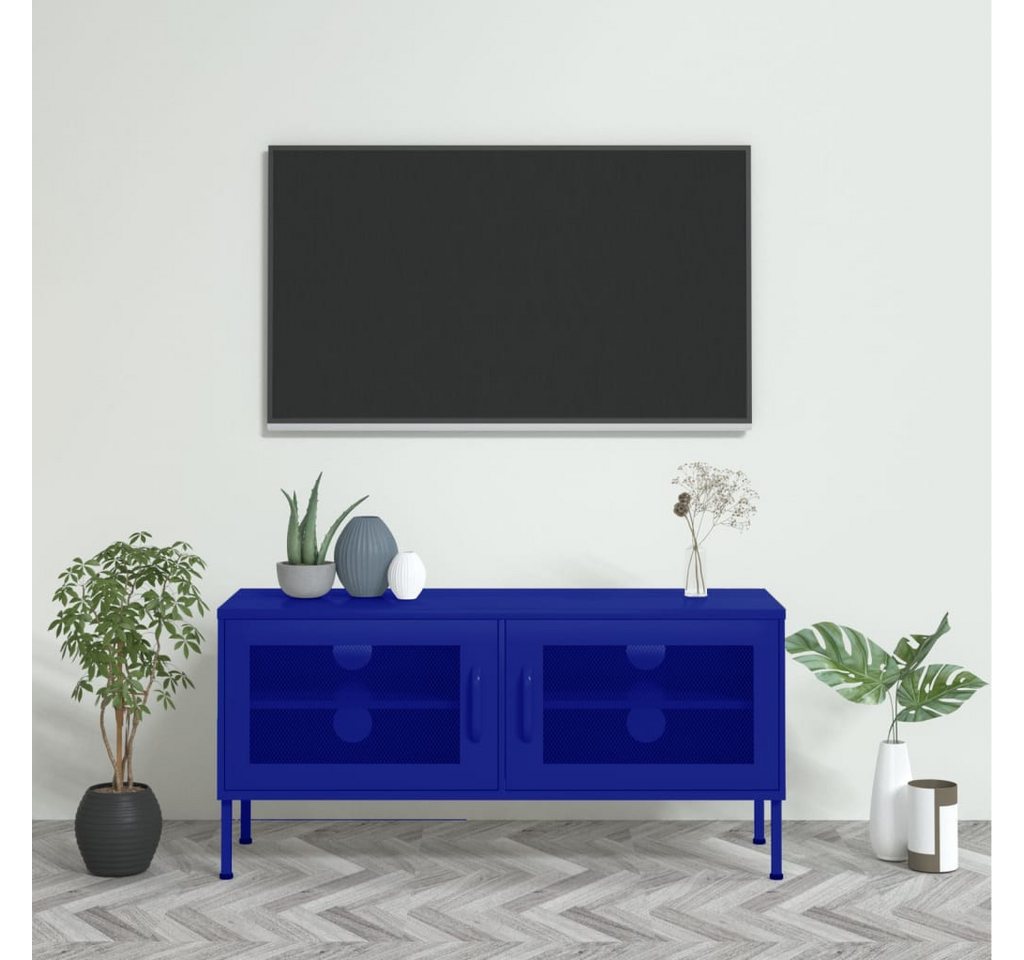 vidaXL TV-Schrank TV-Schrank Marineblau 105x35x50 cm Stahl Lowboard günstig online kaufen