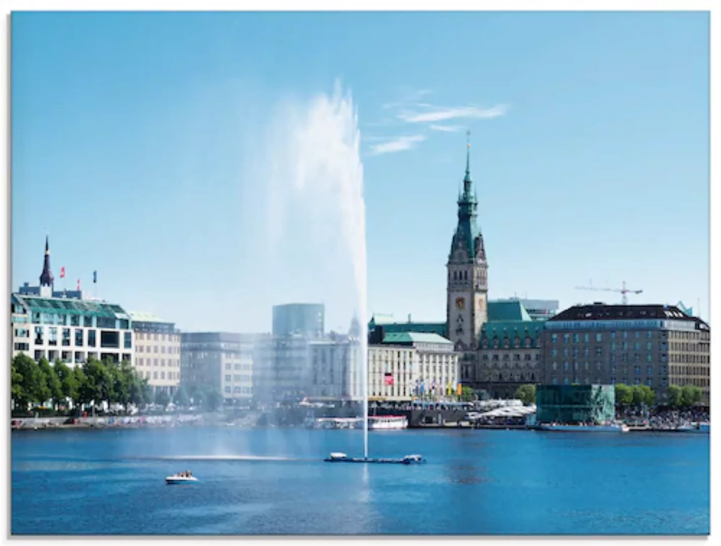 Artland Glasbild »Hamburg Alsterfontäne mit Rathaus«, Deutschland, (1 St.), günstig online kaufen