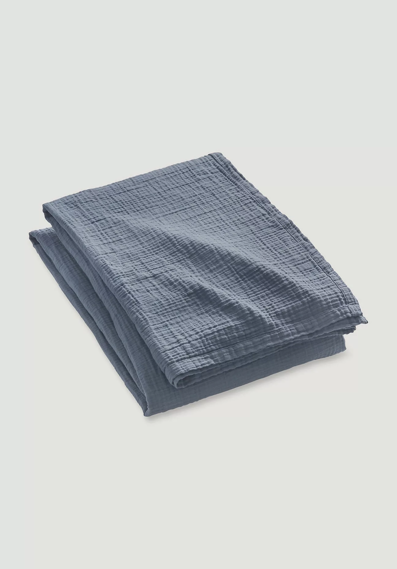 hessnatur Musselin Decke aus Bio-Baumwolle - blau - Größe 130x180 cm günstig online kaufen