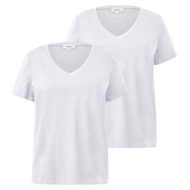 s.Oliver T-Shirt Basic (2-tlg) V-Ausschnitt, kurze Ärmel, 2er Pack günstig online kaufen