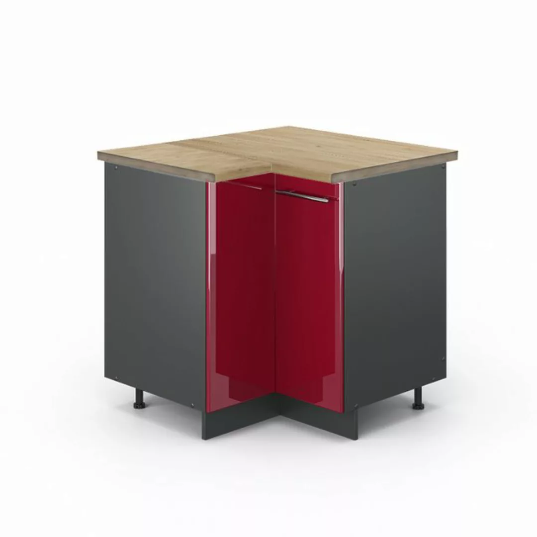 Vicco Eckunterschrank Fame-Line, Bordeaux Hochglanz/Anthrazit, 80.5 cm, AP günstig online kaufen