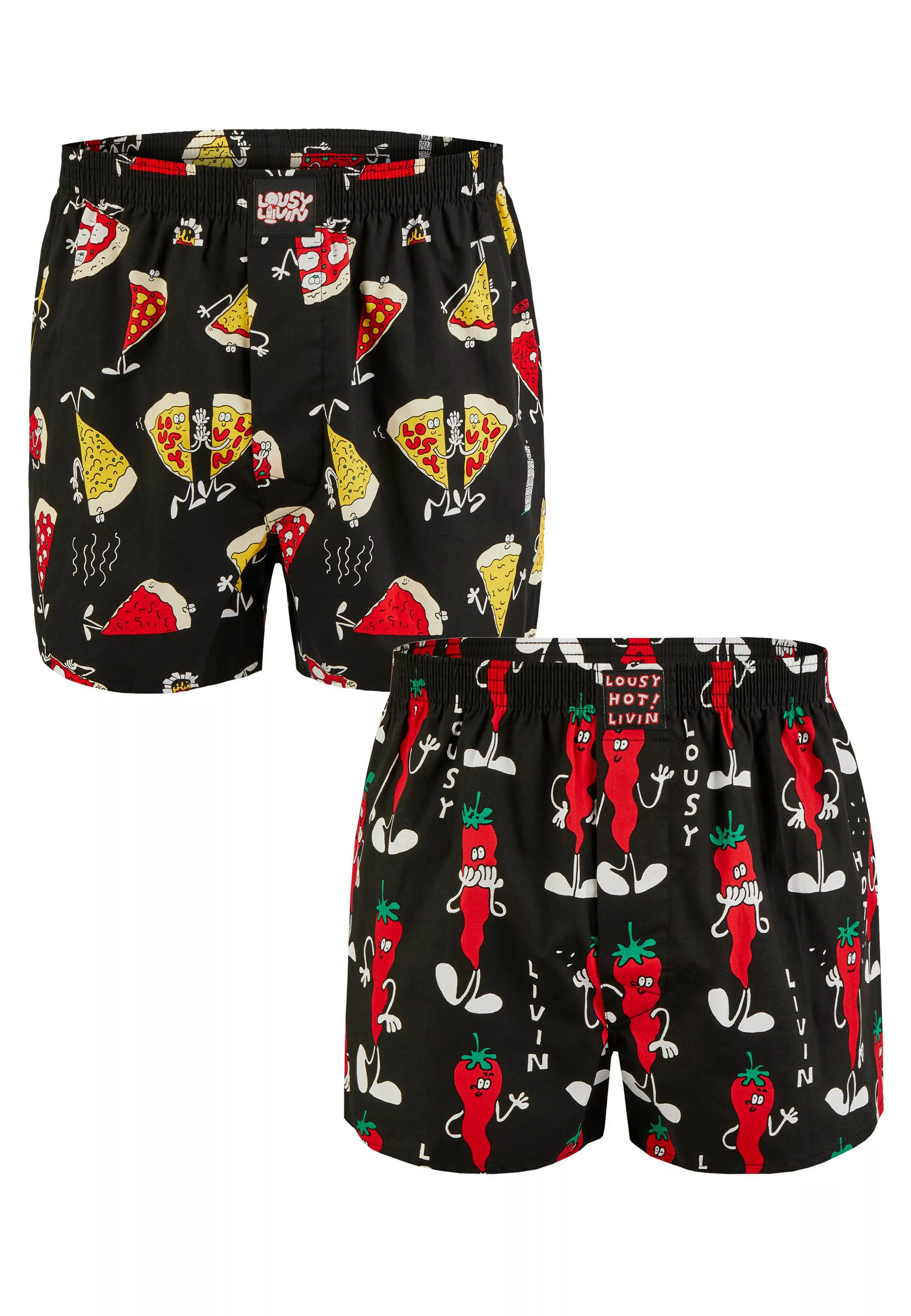 Lousy Livin 2-er Set Boxershorts Schwarz mit Print günstig online kaufen