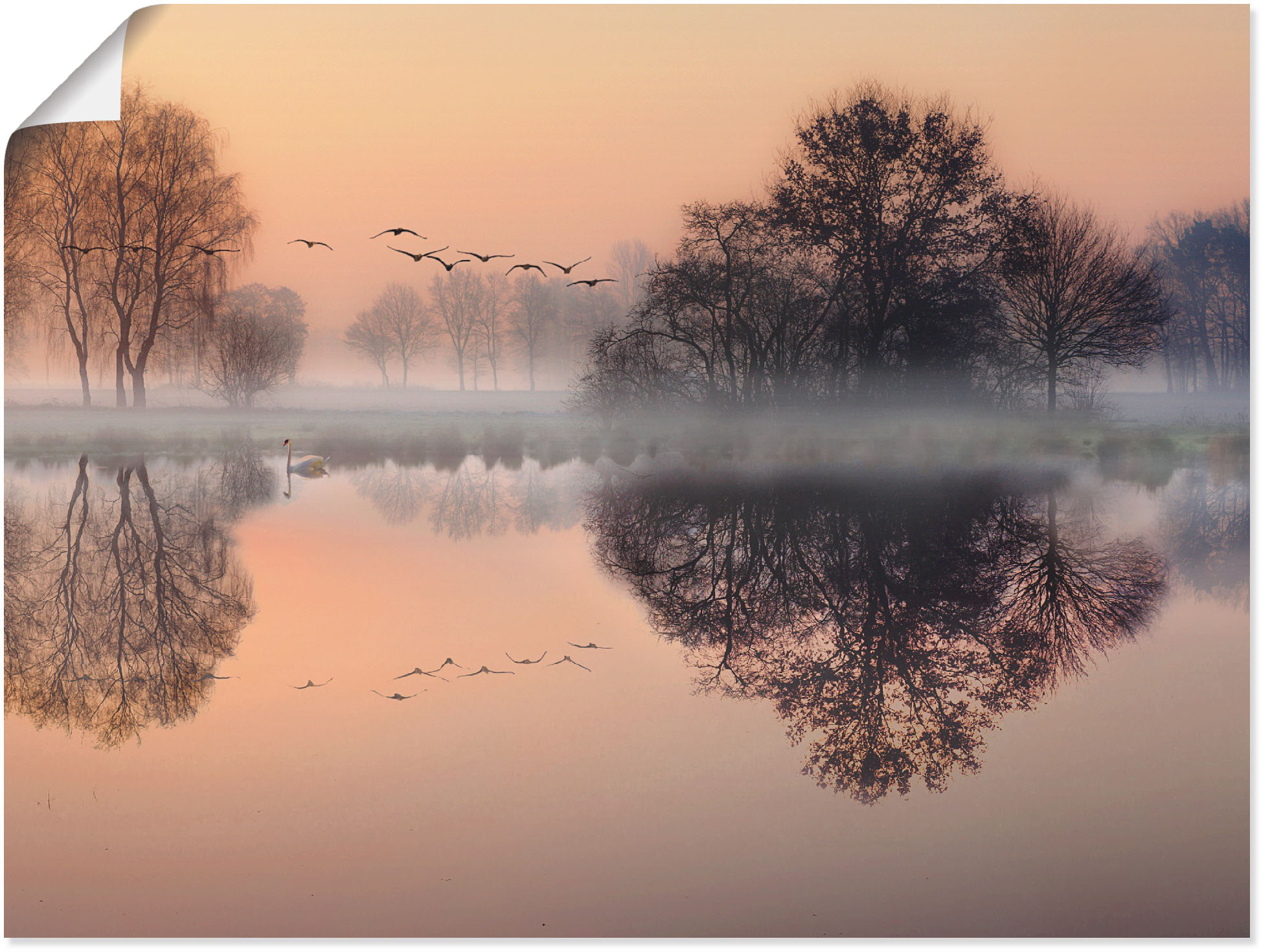 Artland Wandbild "Früh morgens am See....", Gewässer, (1 St.), als Leinwand günstig online kaufen