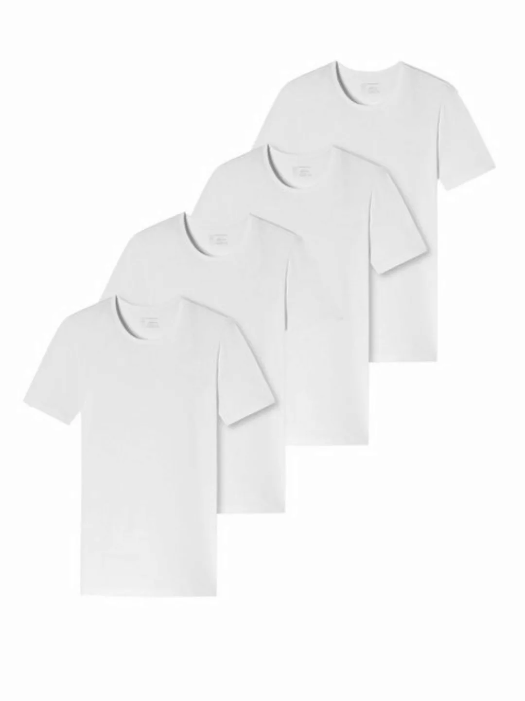 Schiesser T-Shirt 95/5 Organic Cotton (4-tlg) unterziehshirt unterhemd kurz günstig online kaufen