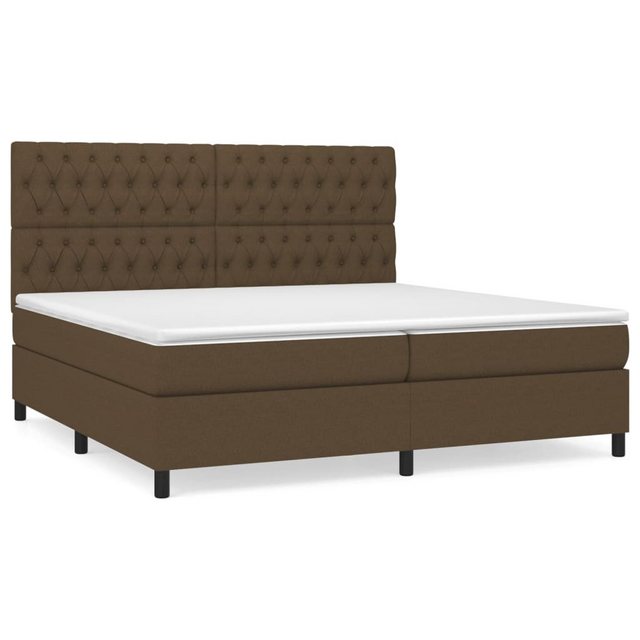 vidaXL Boxspringbett Boxspringbett mit Matratze Dunkelbraun 200x200 cm Stof günstig online kaufen