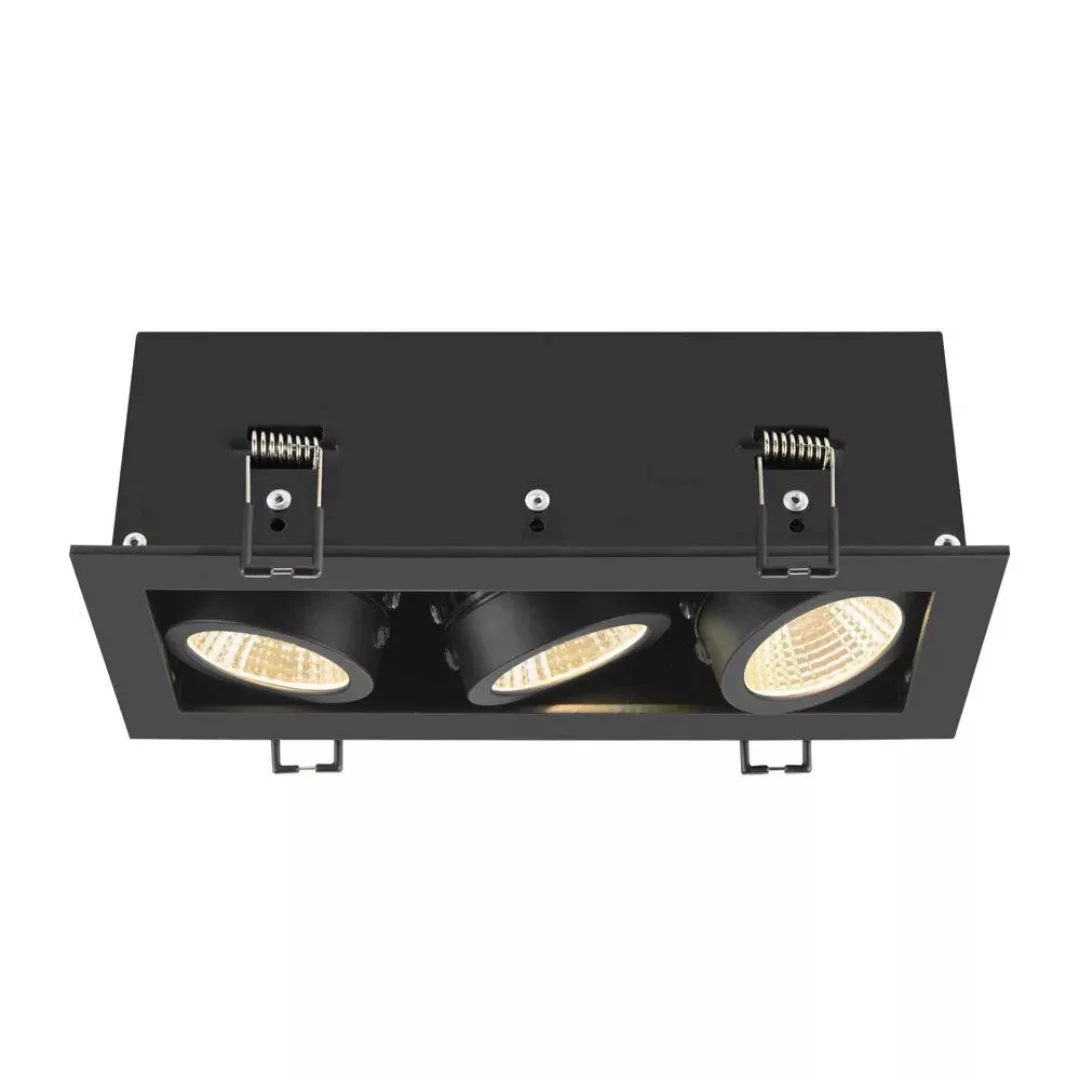 LED Deckeneinbauleuchte Kadux in Schwarz 3x 6,66W 2349lm 3-flammig günstig online kaufen