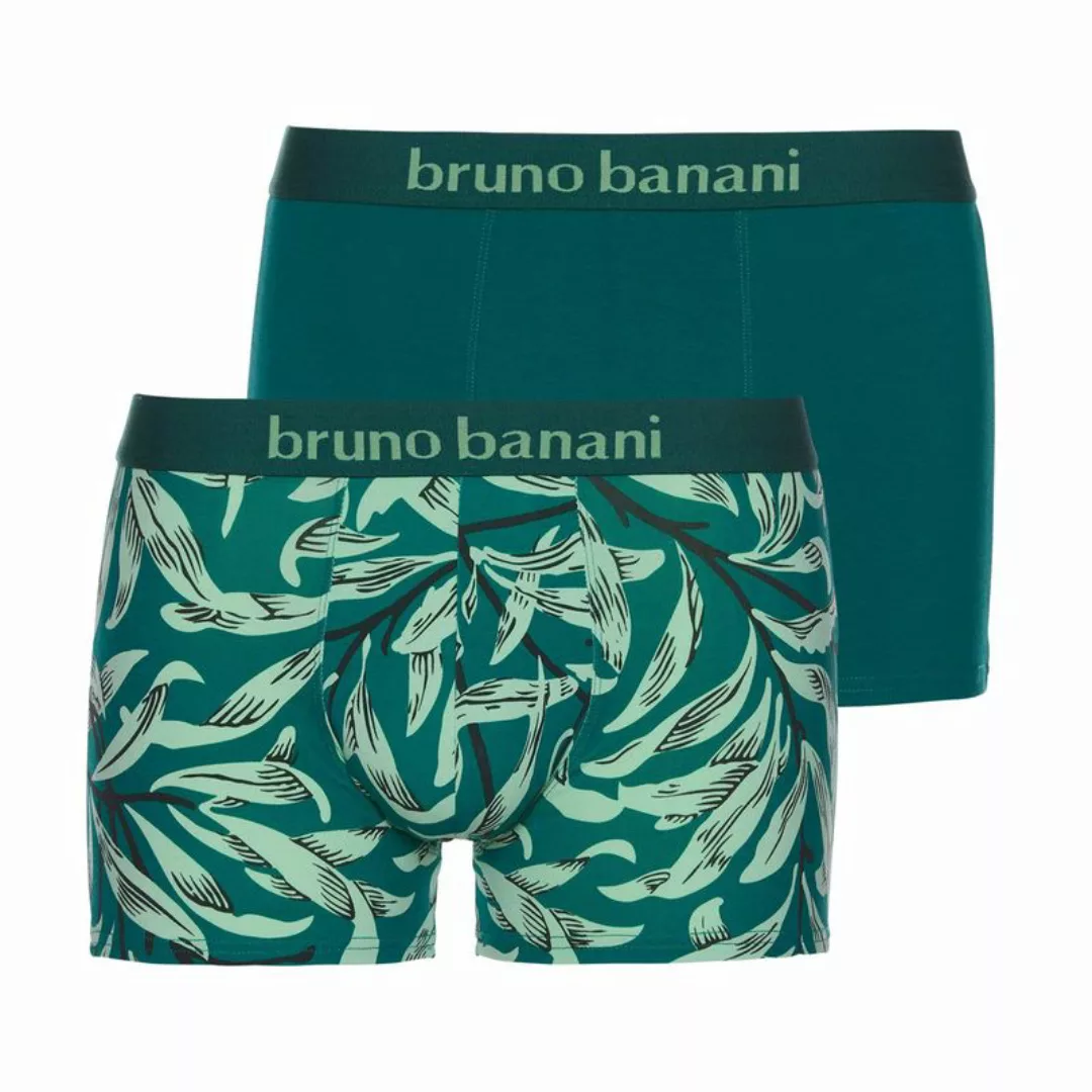 Bruno Banani Herren Short 2er Pack - Leaf, Baumwolle Grün L günstig online kaufen