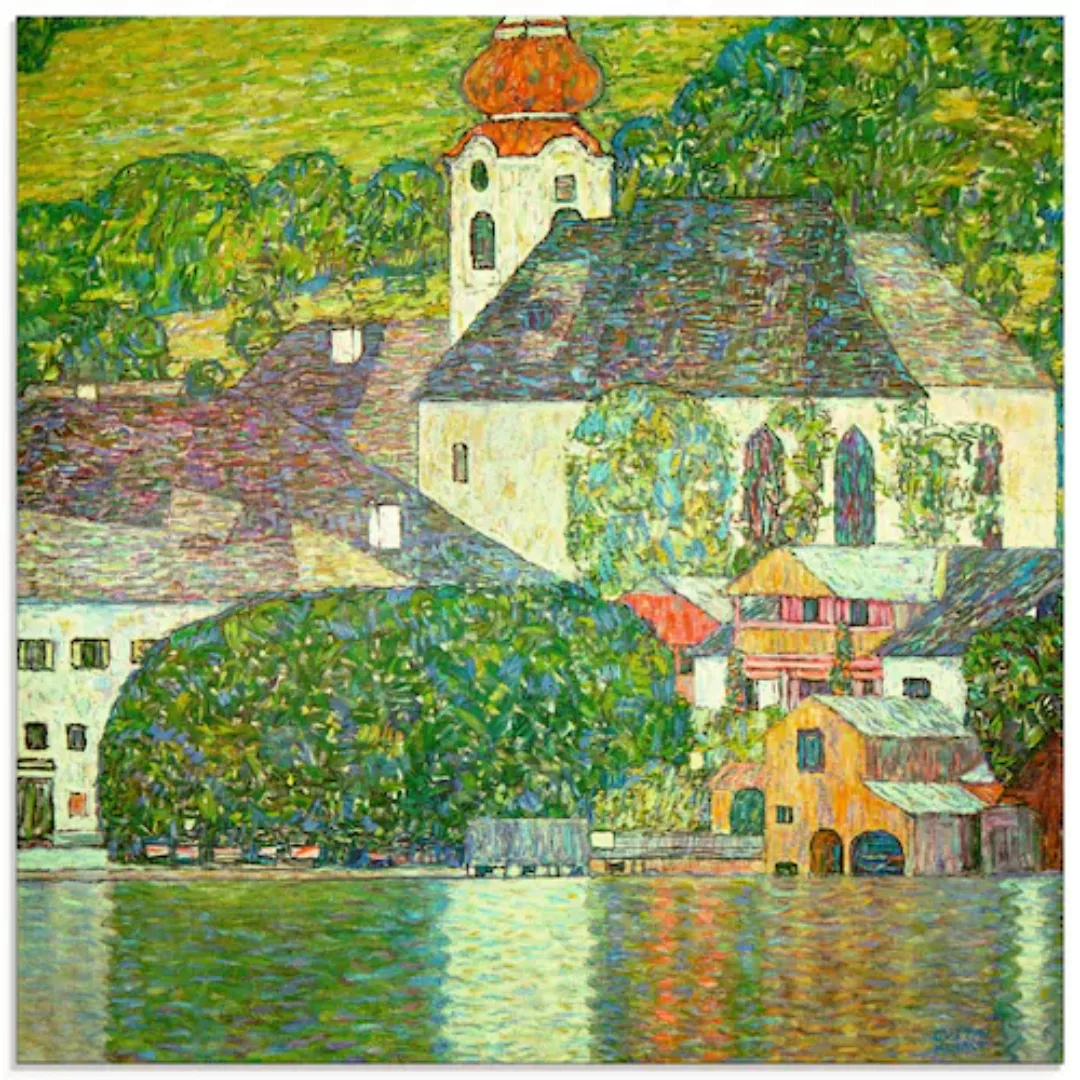 Artland Glasbild "Kirche in Unterach am Attersee. (D.198)", Gebäude, (1 St. günstig online kaufen