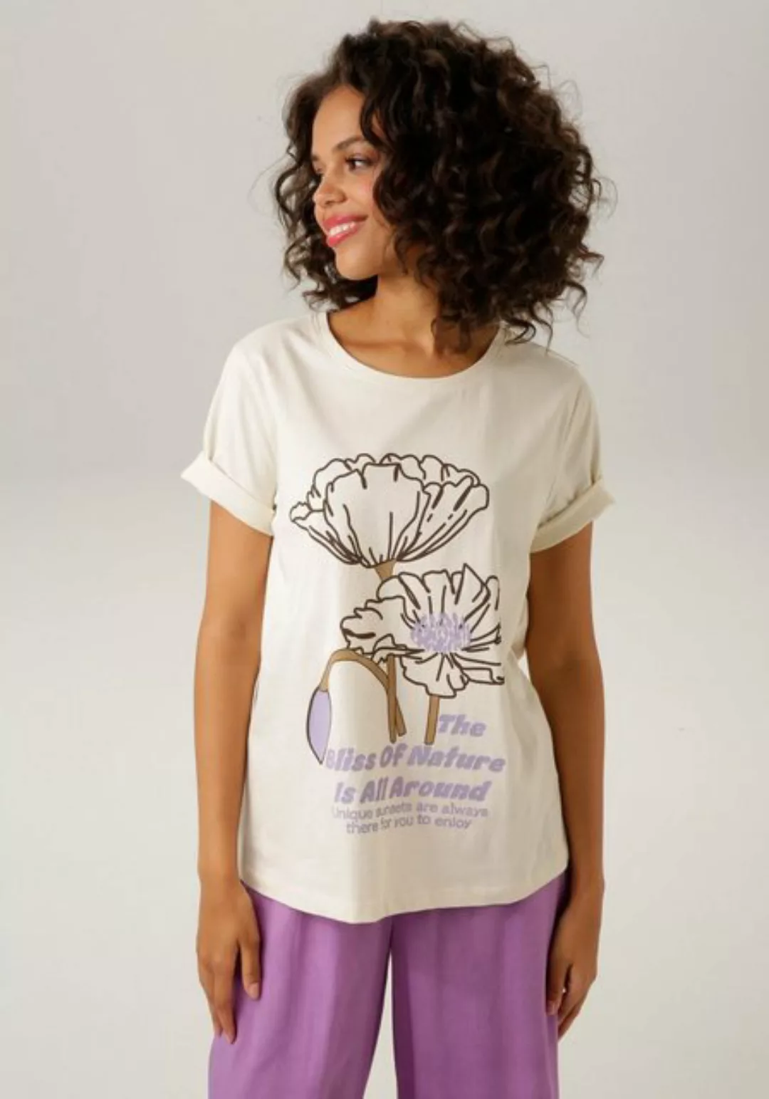 Aniston CASUAL T-Shirt mit ausdrucksvollem Frontdruck günstig online kaufen