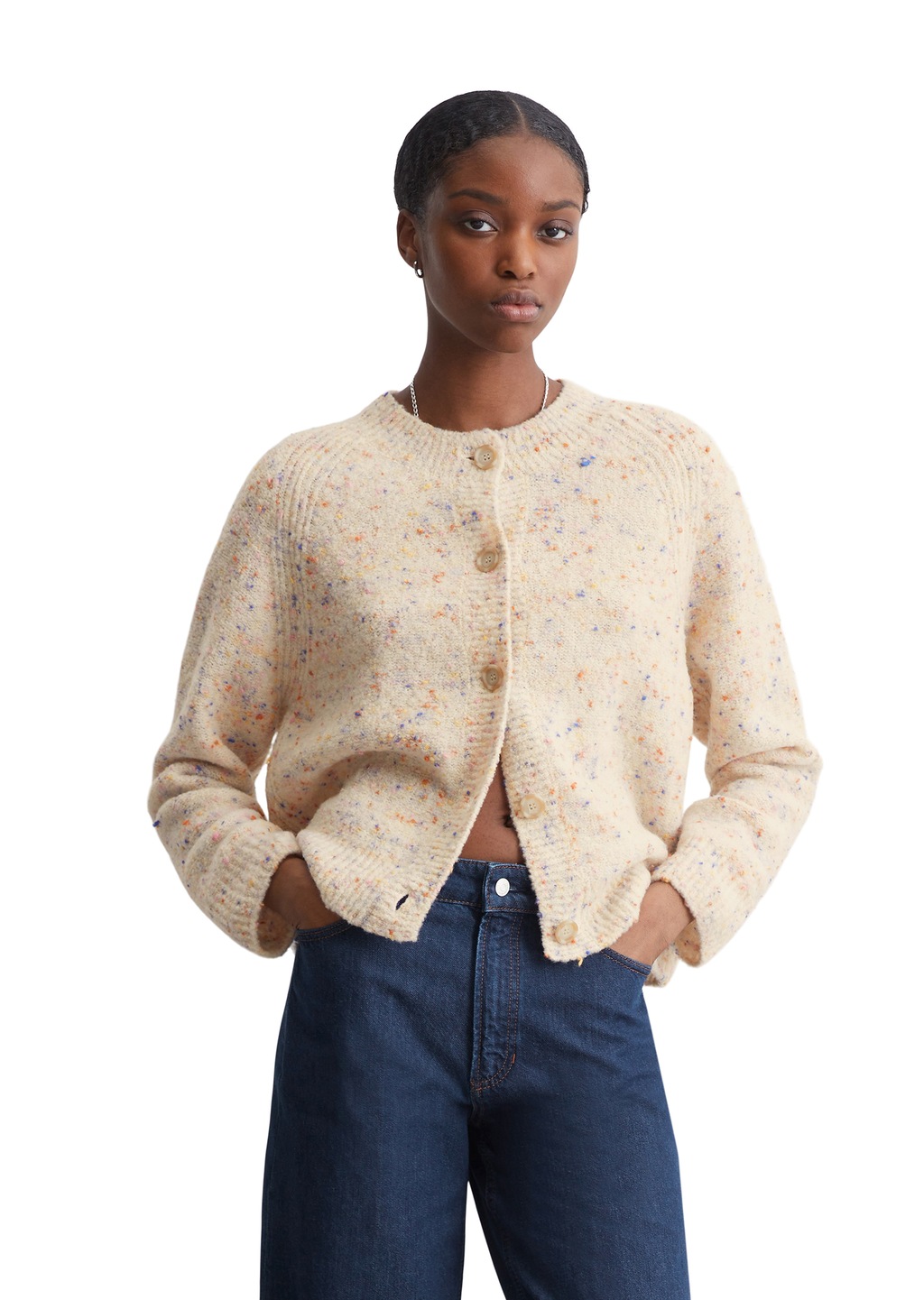 Marc OPolo DENIM Cardigan, in Boucle-Form günstig online kaufen