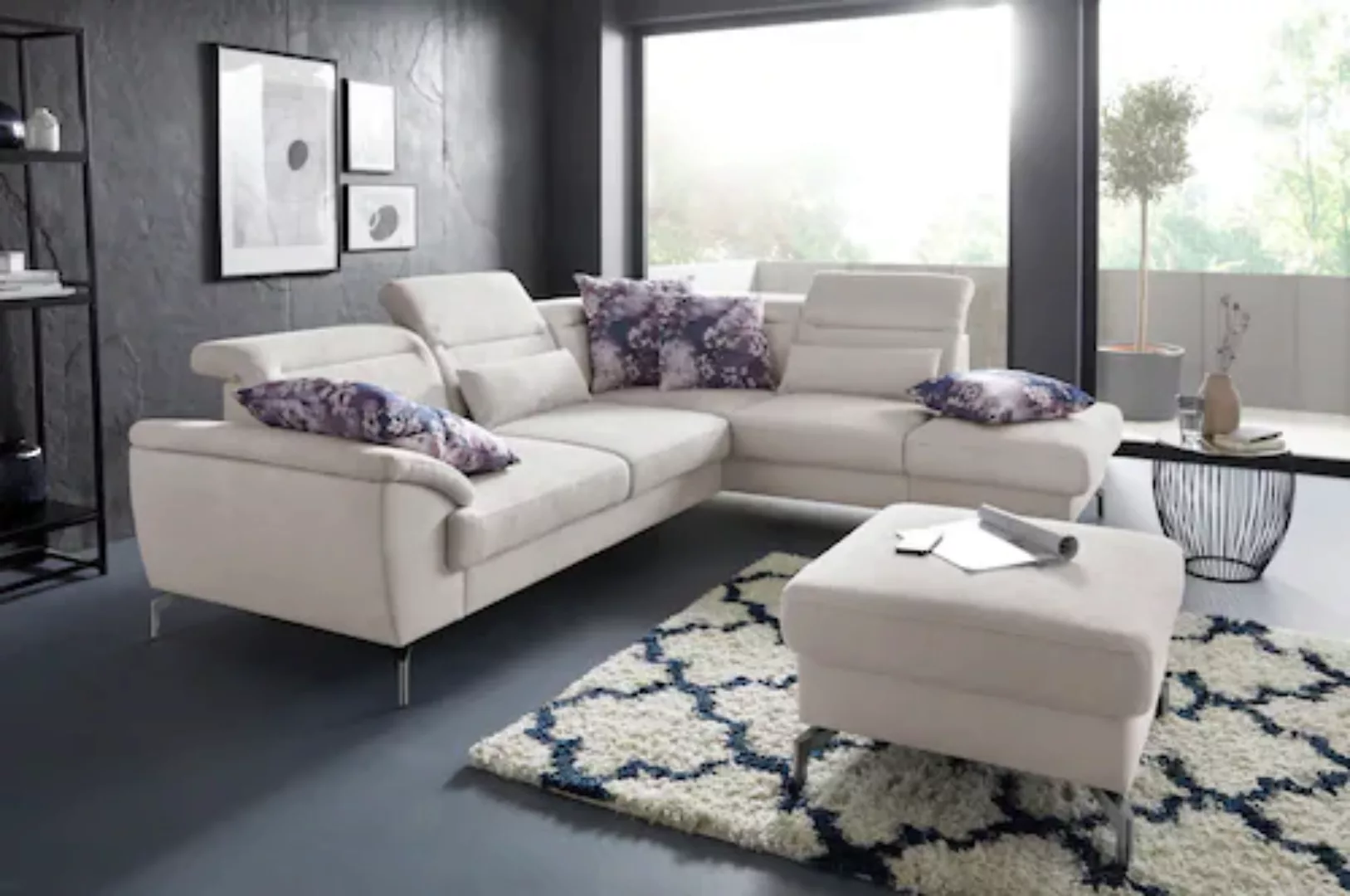 sit&more Ecksofa »Percy L-Form«, 15 cm Fußhöhe, Sitztiefenverstellung, wahl günstig online kaufen