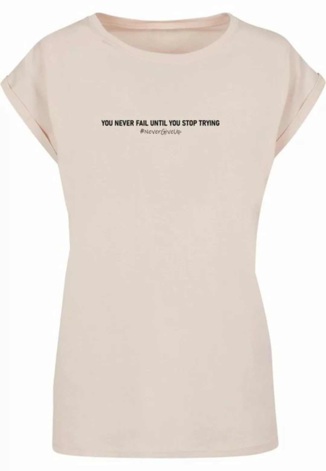 Merchcode T-Shirt Damen Ladies Never Give Up Extended Shoulder Tee (1-tlg) günstig online kaufen
