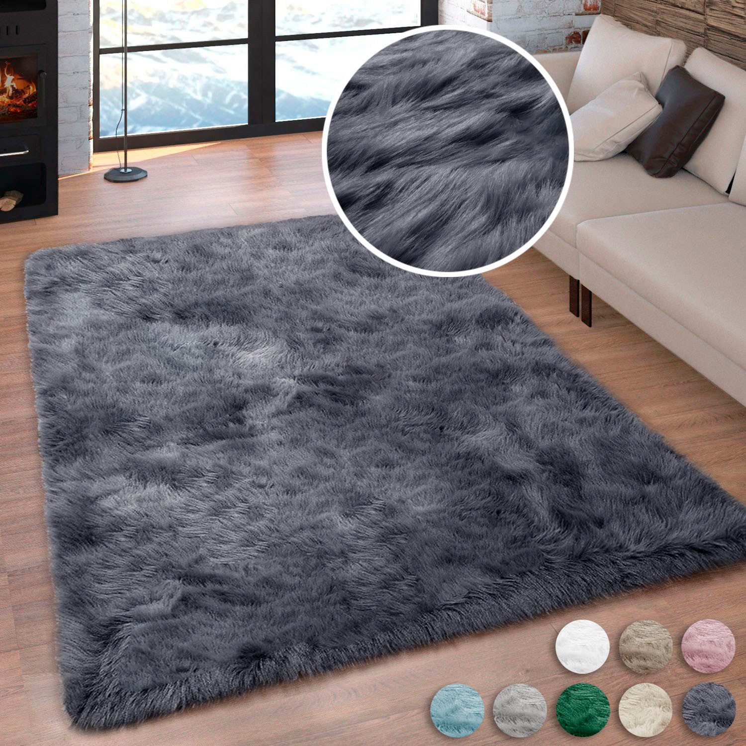 my home Hochflor-Teppich Valeria, Fellteppich, kuschelig, günstig online kaufen