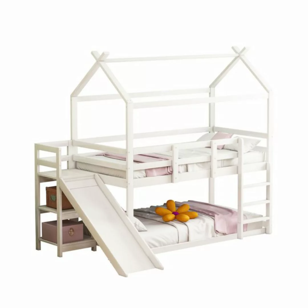 Flieks Etagenbett, Etagenbett Kinderbett 90x200cm mit oberem Lattenrost und günstig online kaufen