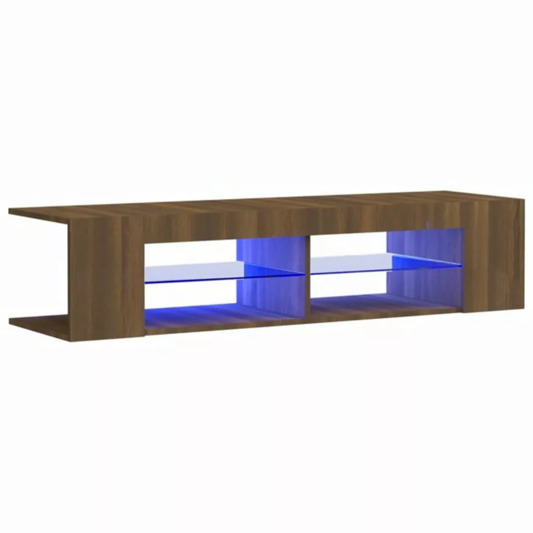 vidaXL TV-Schrank TV-Schrank mit LED Leuchten Braun Eiche 135x39x30 cm günstig online kaufen