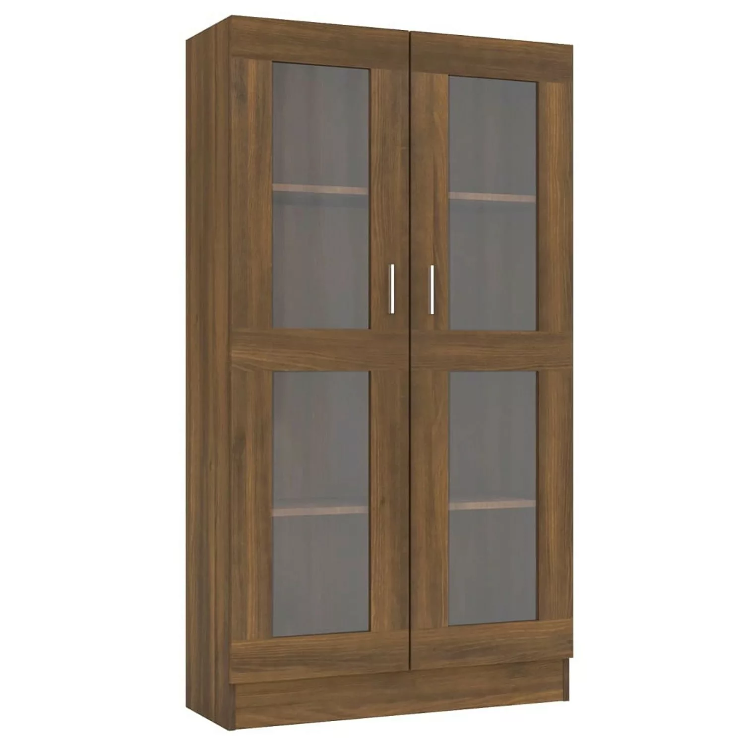 vidaXL Vitrine Vitrinenschrank Braun Eiche-Optik 82,5x30,5x150cm Spanplatte günstig online kaufen