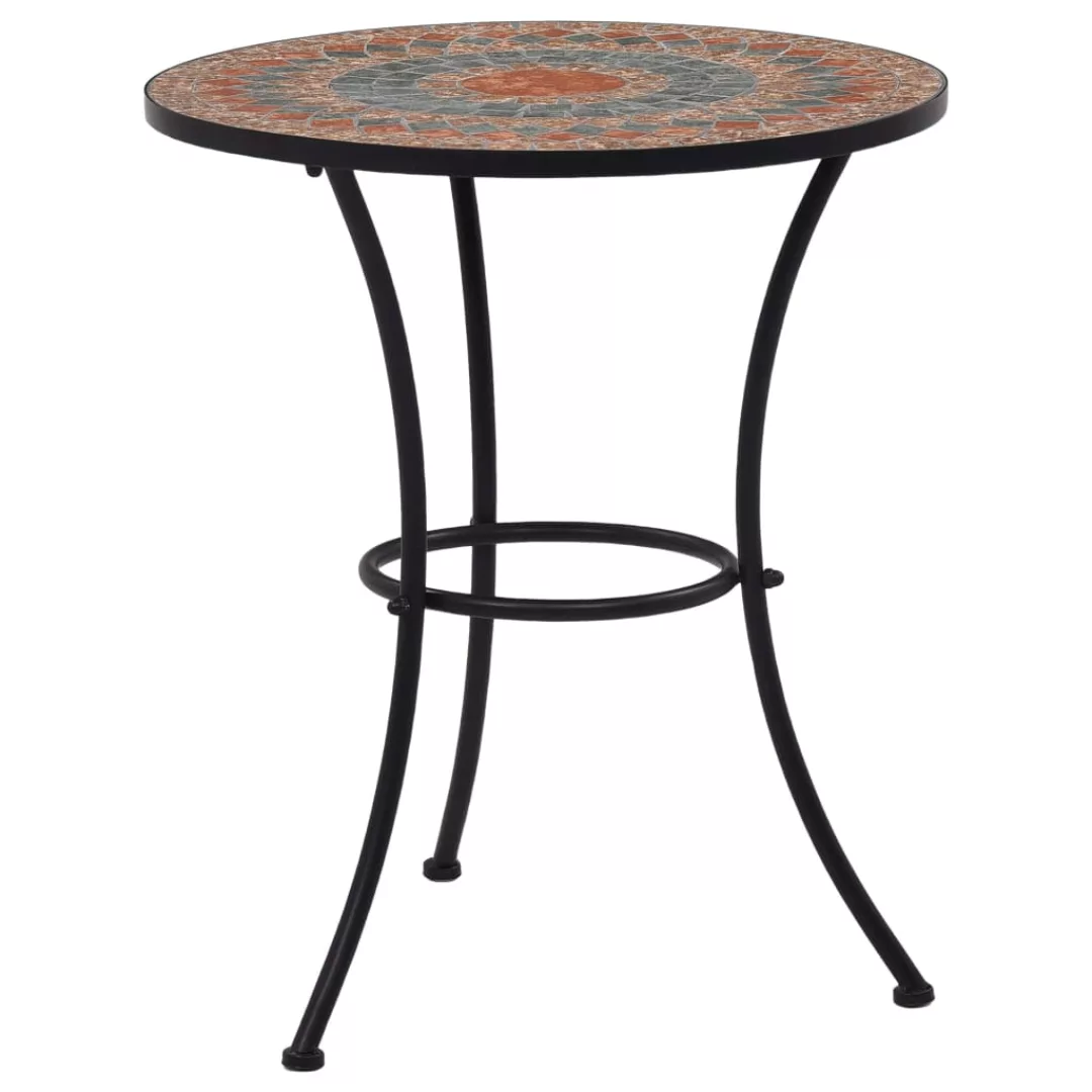 Mosaik-bistrotisch Orange / Grau 60 Cm Keramik günstig online kaufen