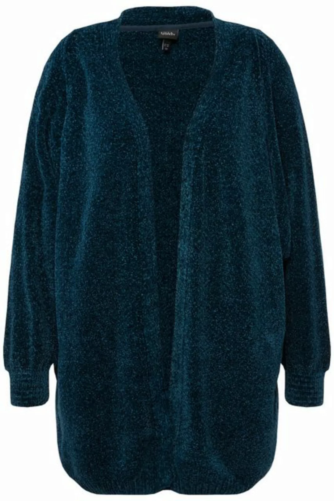 Ulla Popken Strickjacke Chenille-Strickjacke Oversized V-Ausschnitt günstig online kaufen