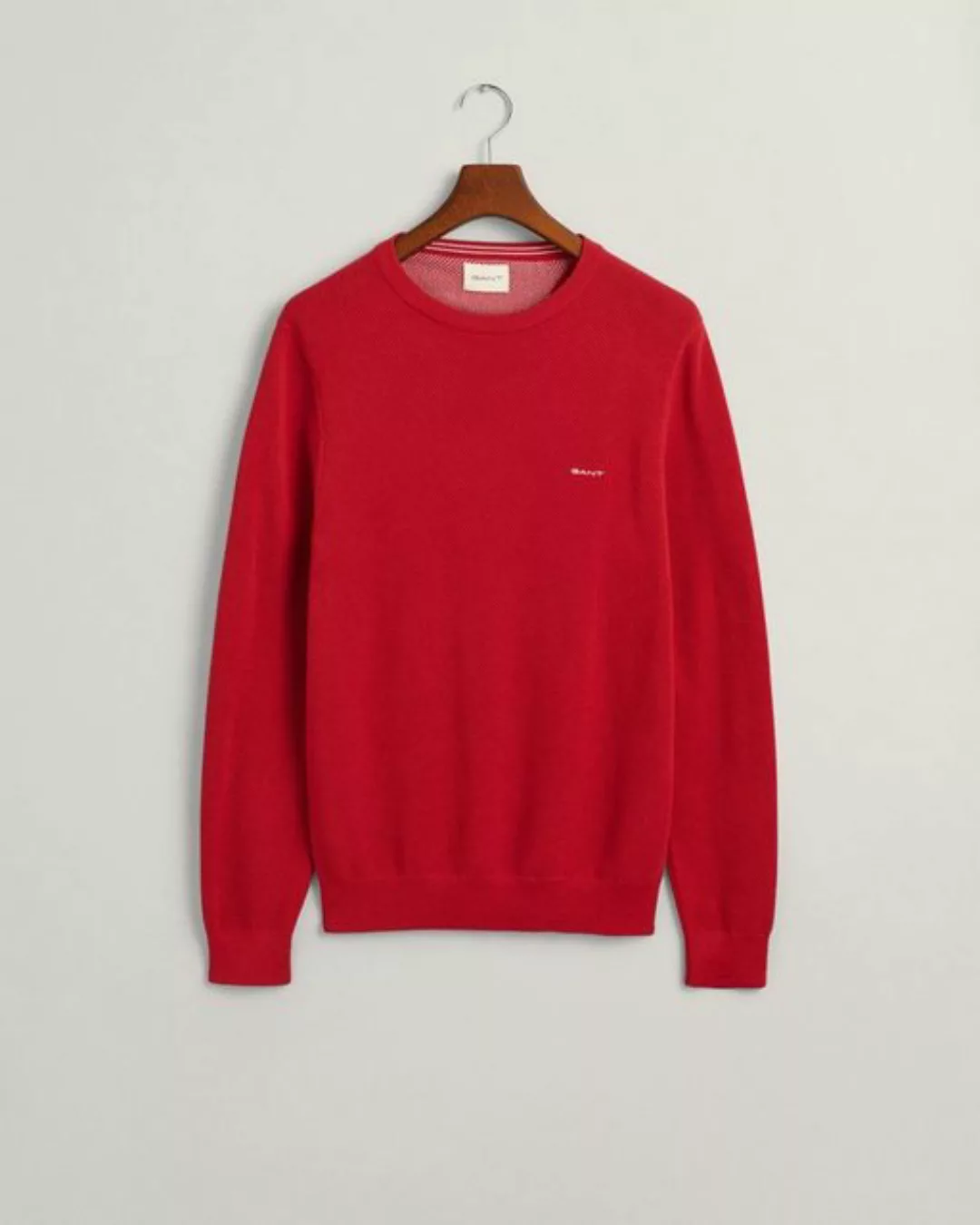 Gant Sweatshirt COTTON PIQUE C-NECK, RUBY RED günstig online kaufen