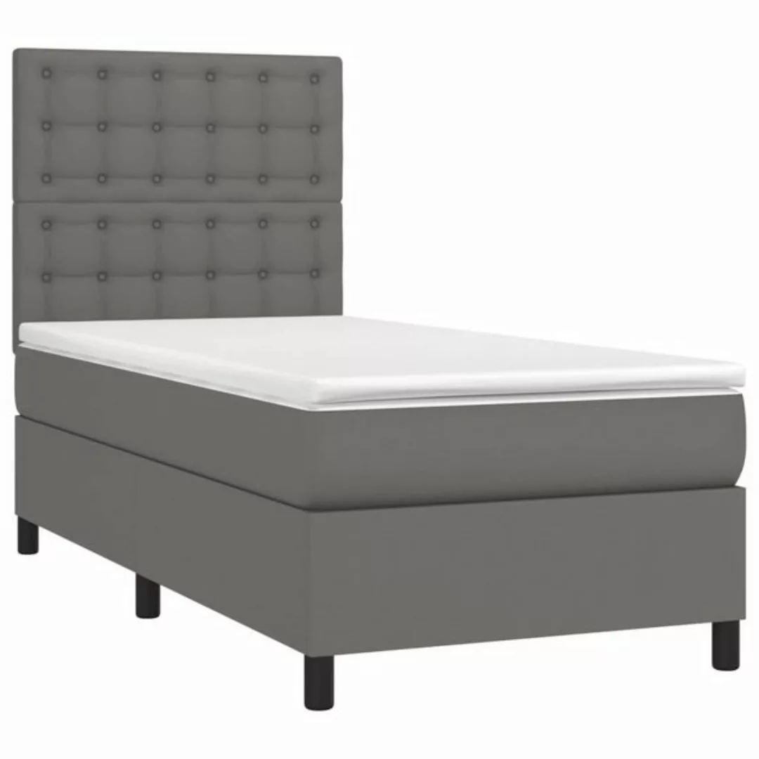 vidaXL Boxspringbett Boxspringbett mit Matratze & LED Kunstleder (80 x 200 günstig online kaufen