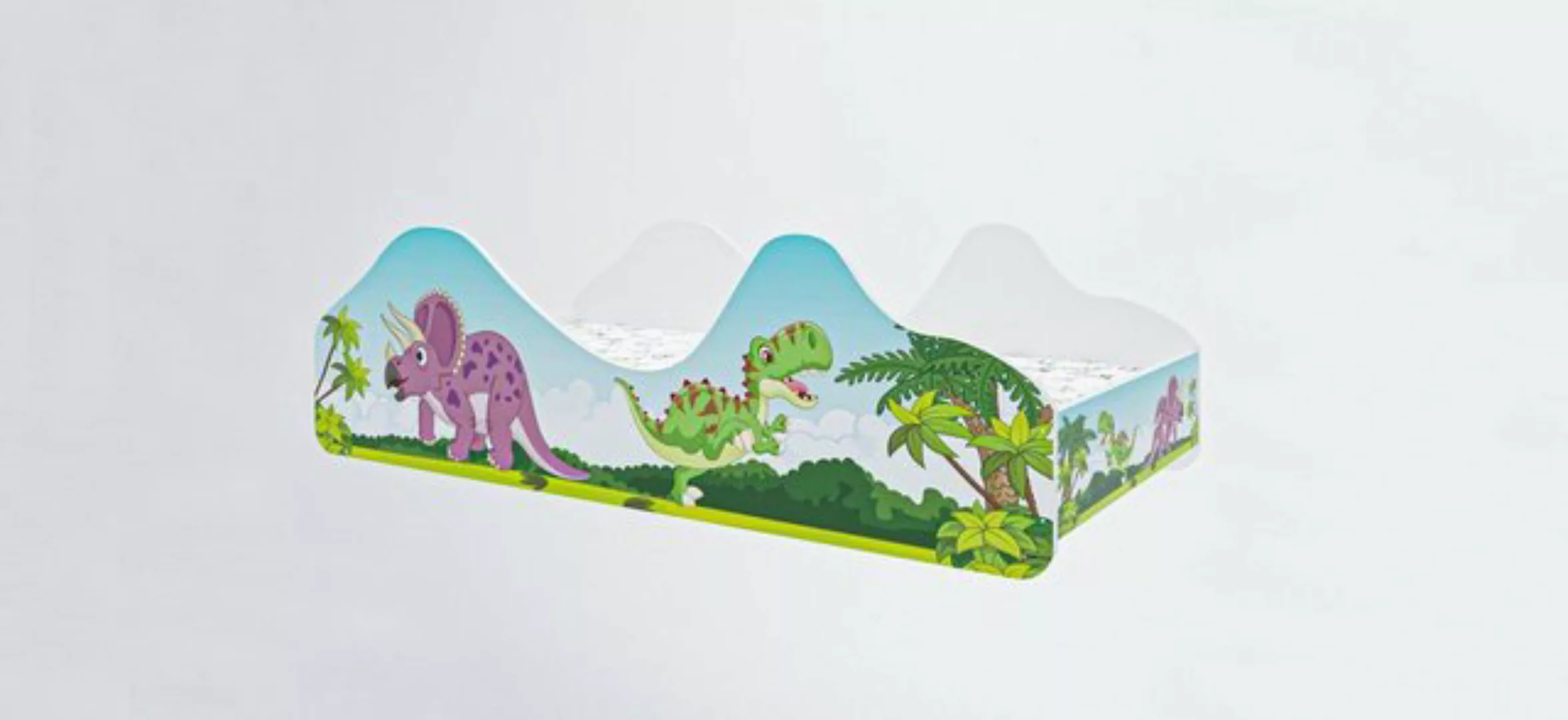 Kids Collective Kinderbett Jugendbett 80x160 mit Rausfallschutz, Dinosaurie günstig online kaufen