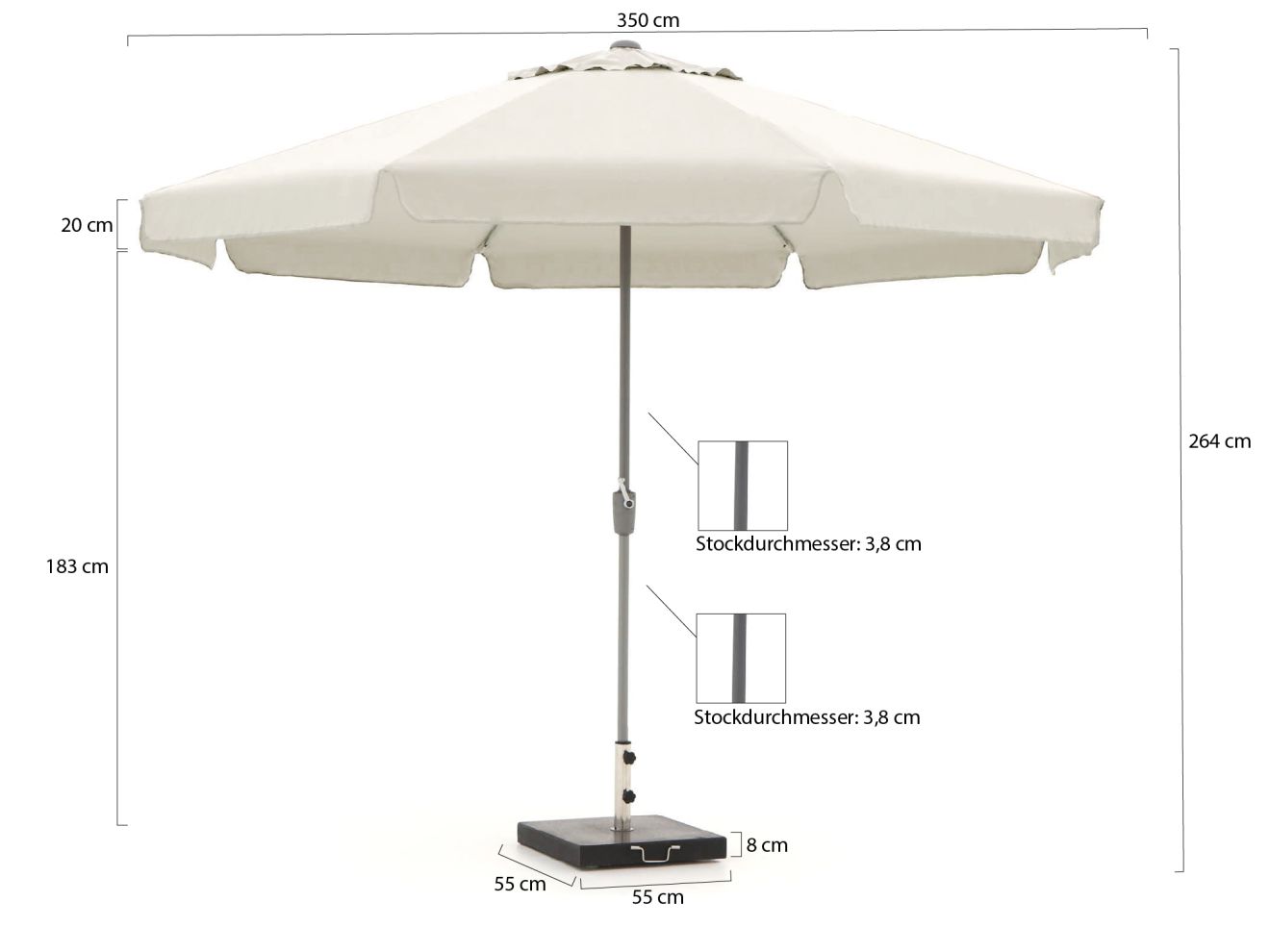 Shadowline Aruba Sonnenschirm ø 350 cm günstig online kaufen