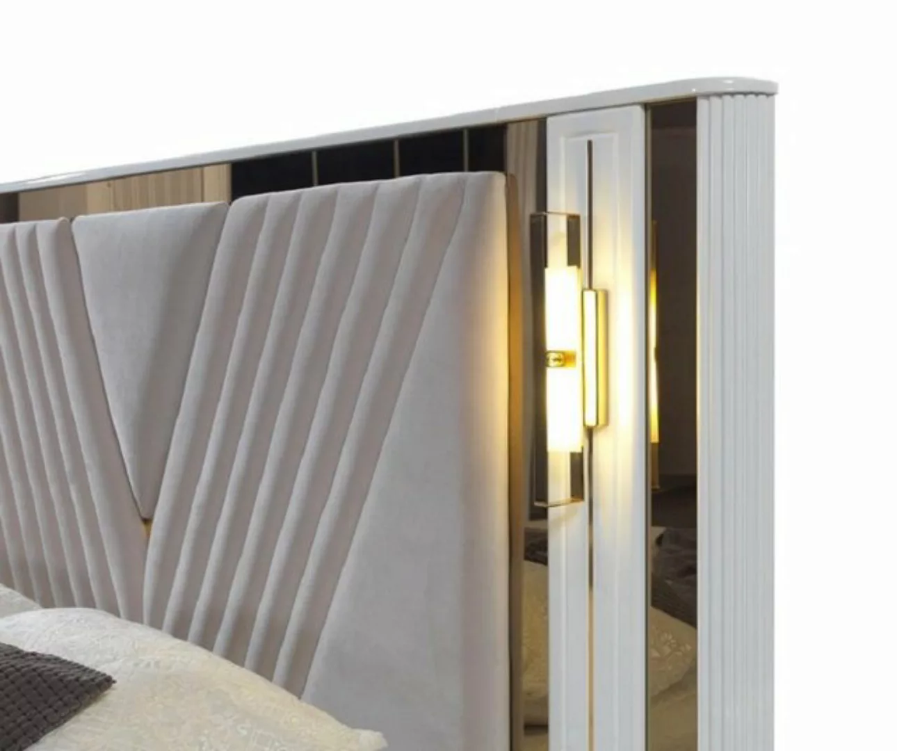 JVmoebel Bett Bett 2X Nachttisch Schlafzimmer Doppel Luxus weiß Design neu günstig online kaufen
