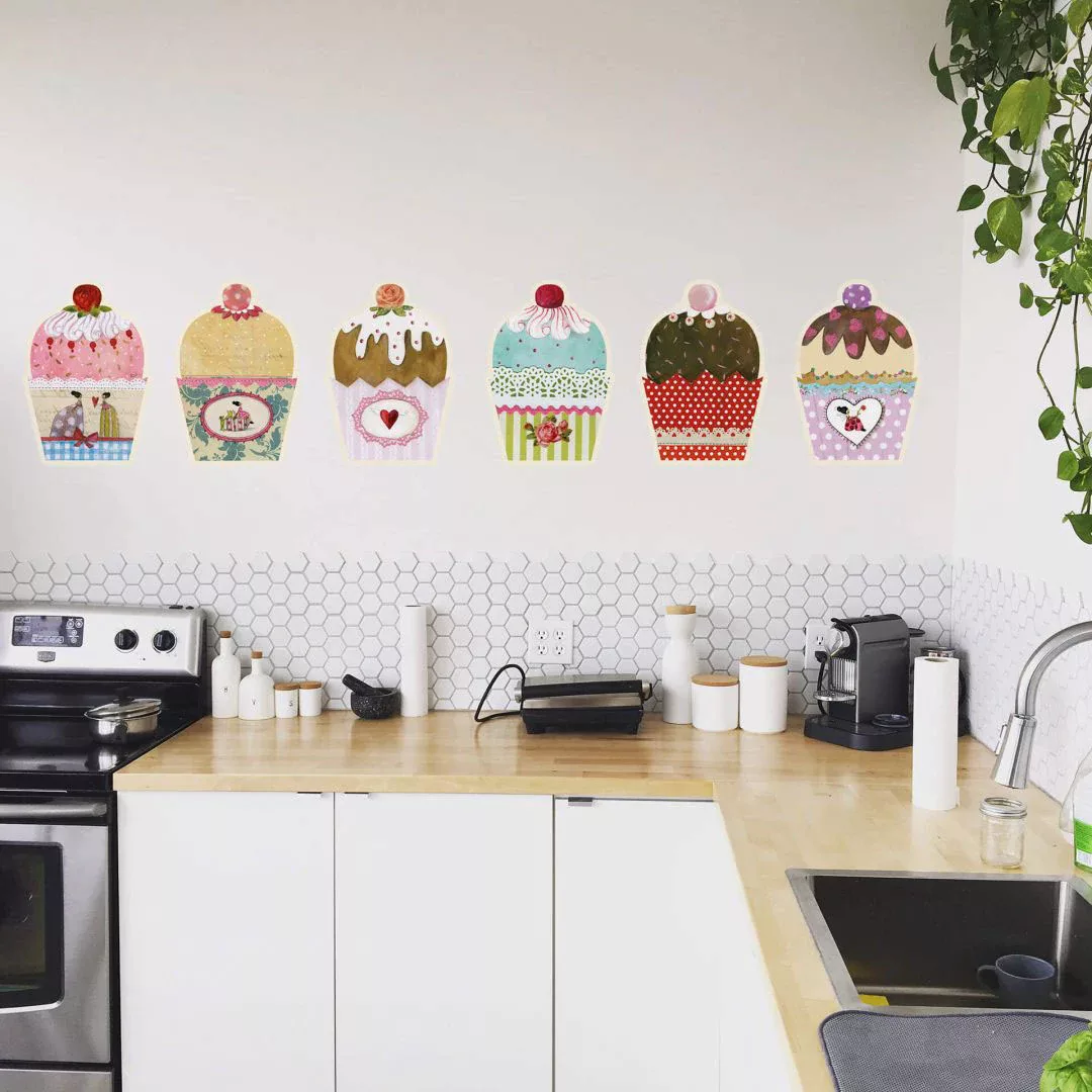 Wall-Art Wandtattoo »Zauberhafte Märchen Muffins bunt«, (1 St.), selbstkleb günstig online kaufen