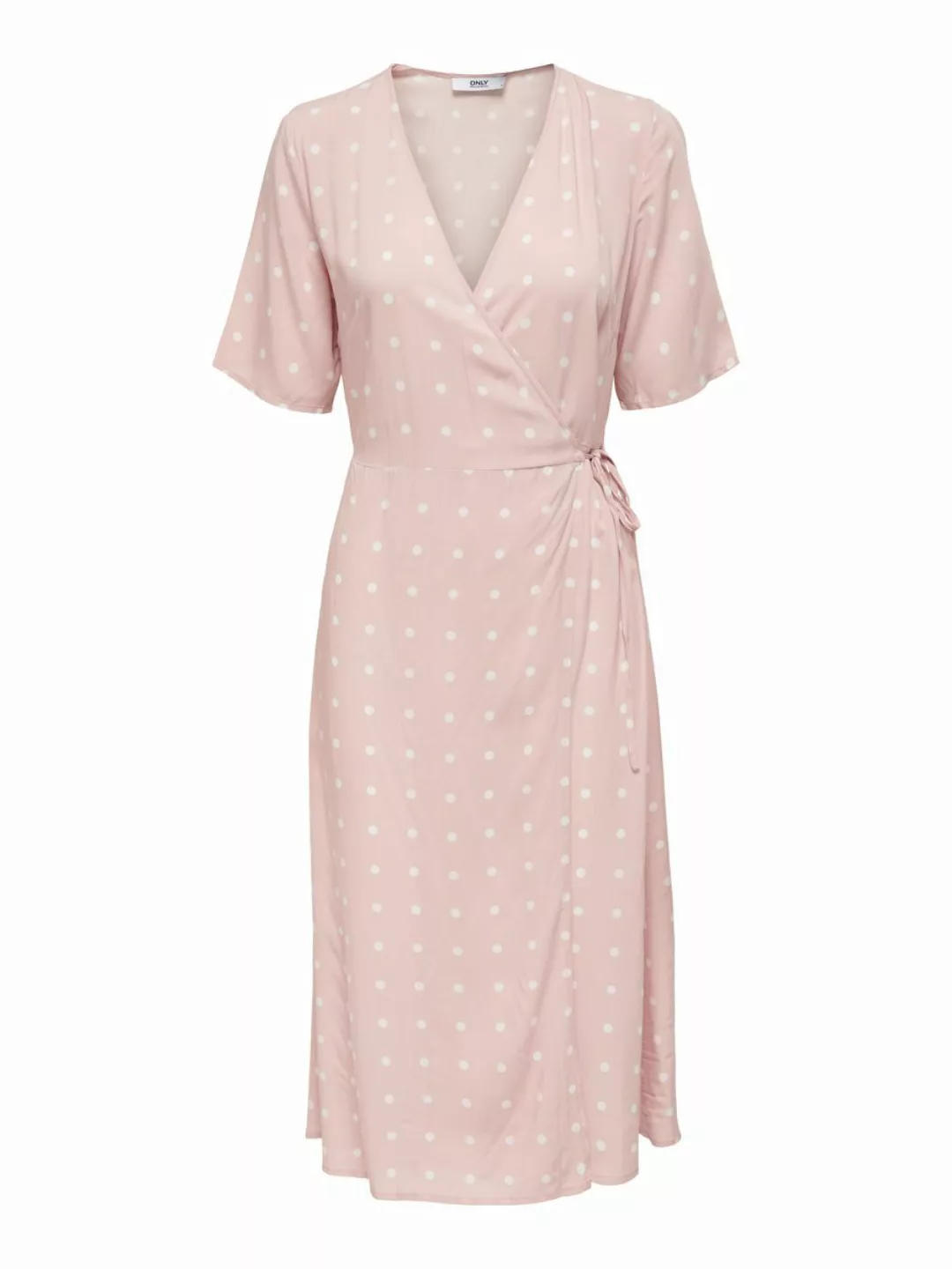 ONLY Gepunktet Midi Wickelkleid Damen Pink günstig online kaufen
