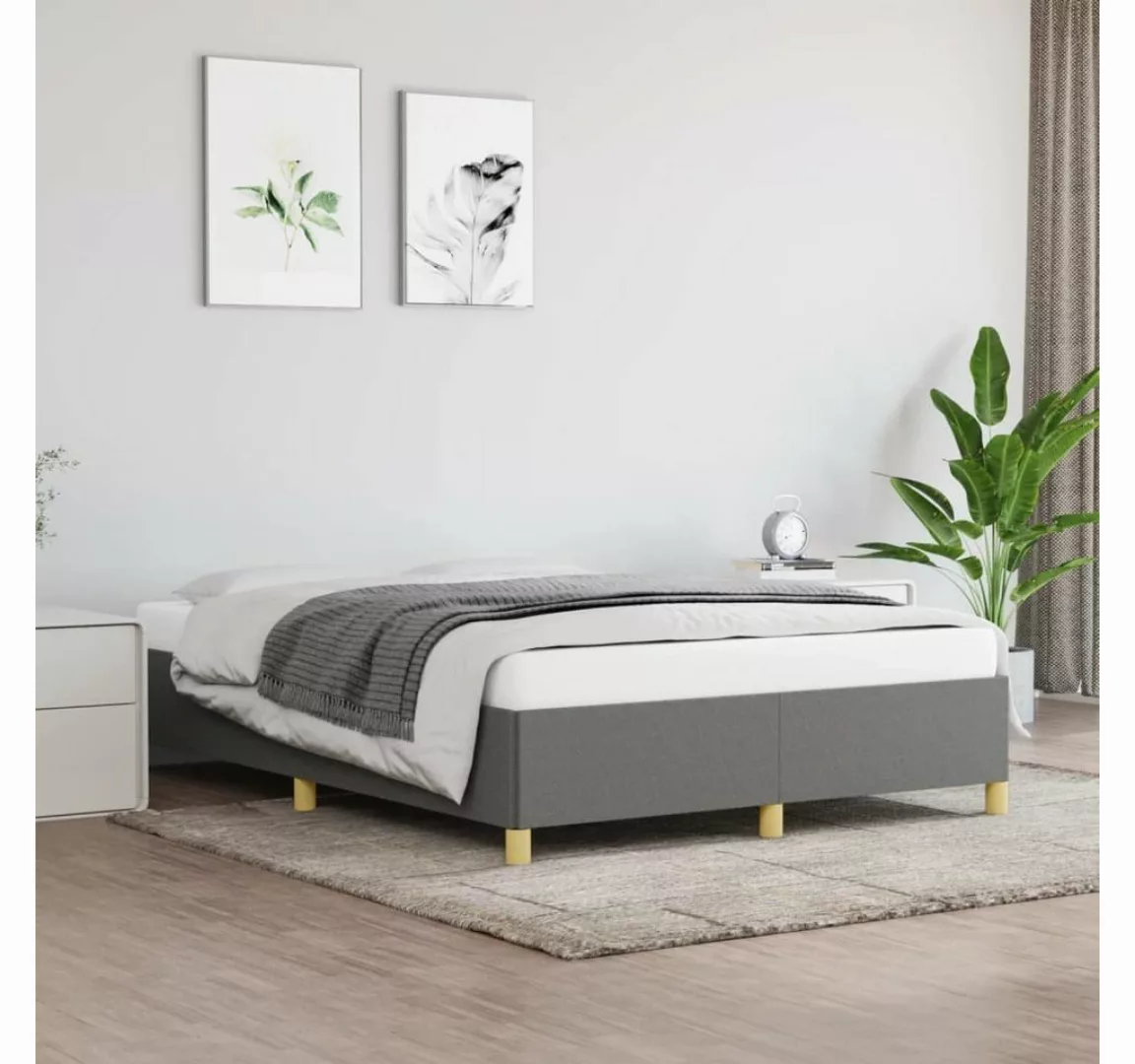 furnicato Bett Bettgestell Dunkelgrau 140x190 cm Stoff günstig online kaufen