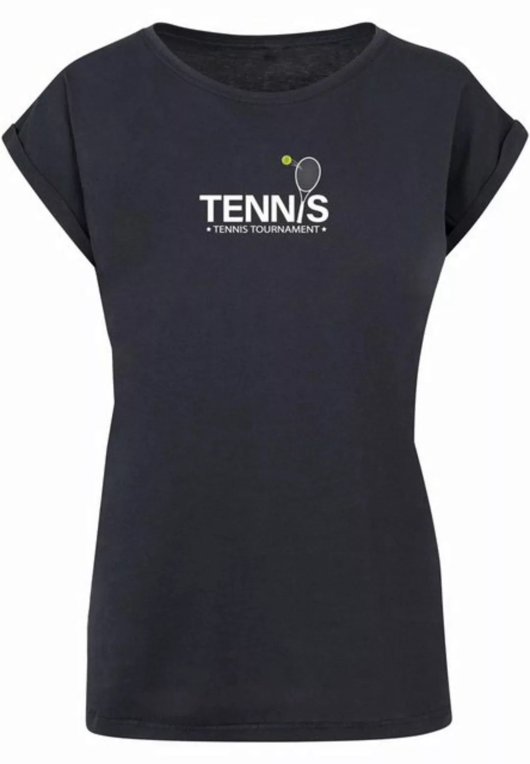 Merchcode T-Shirt Merchcode Damen Ladies Tennis Racket Extended Shoulder Te günstig online kaufen