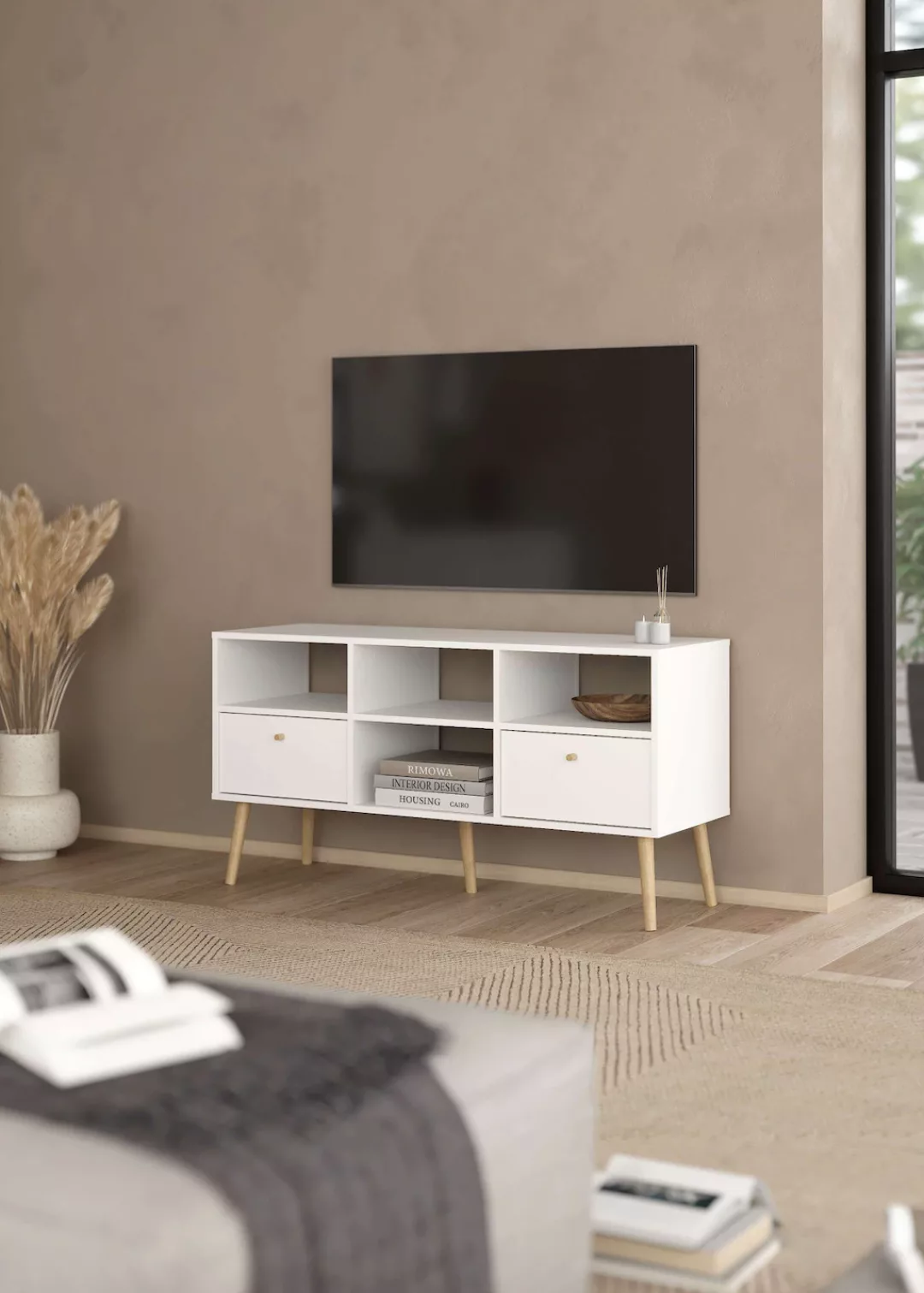 andas TV-Board "Bodo TV-Möbel, TV-Unit, Mediamöbel, Regal", 2 Schubladen un günstig online kaufen