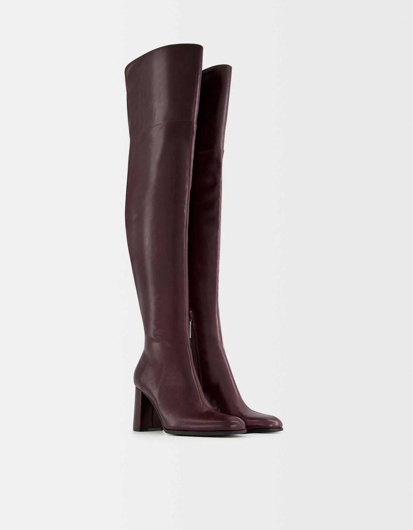 Bershka Absatzstiefel Mit Xl-Schaft Damen 38 Granatrot günstig online kaufen