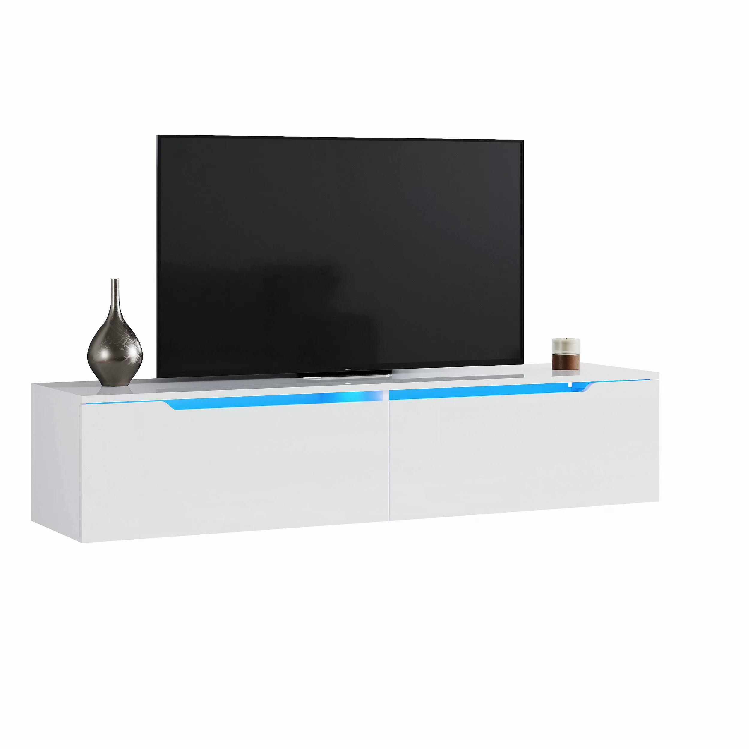 SONNI TV-Schrank Lowboard TV Schrank weiß/schwarz günstig online kaufen