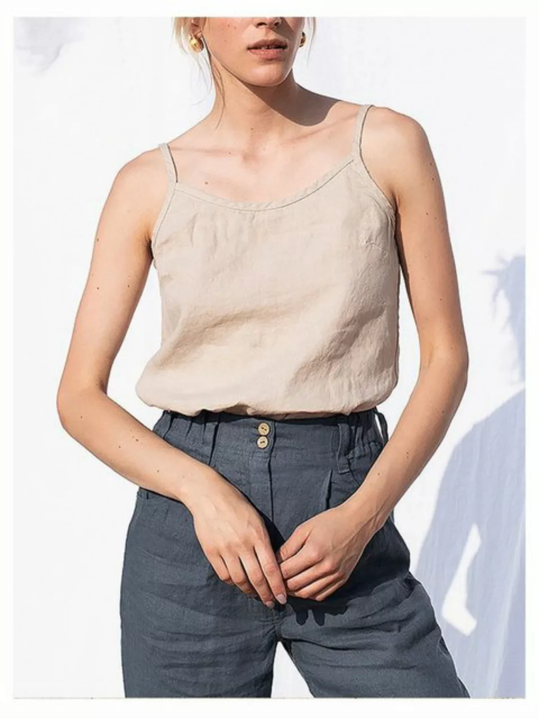 RUZU UG Blusentop Shirtbluse Ärmelloses Camisole-Top für Damen günstig online kaufen