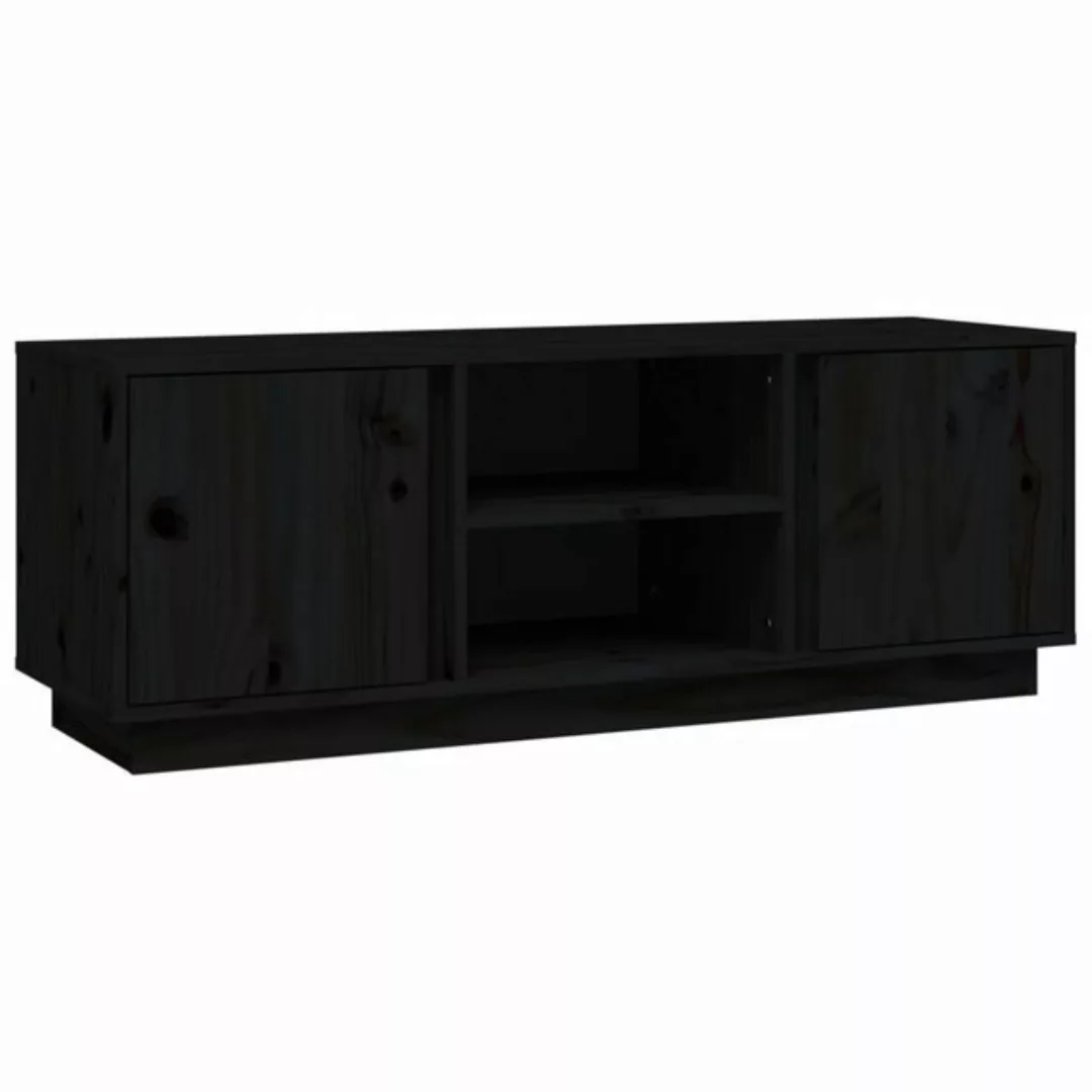 vidaXL TV-Schrank TV-Schrank Schwarz 110x35x40,5 cm Massivholz Kiefer Lowbo günstig online kaufen