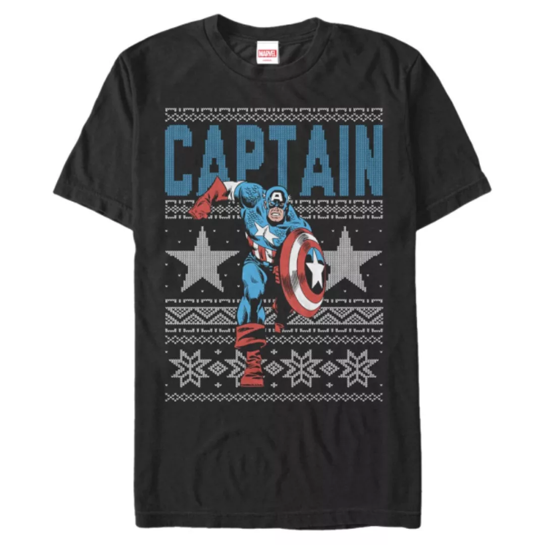 Marvel - Avengers - Captain America Ugly Captain - Weihnachten - Männer T-S günstig online kaufen