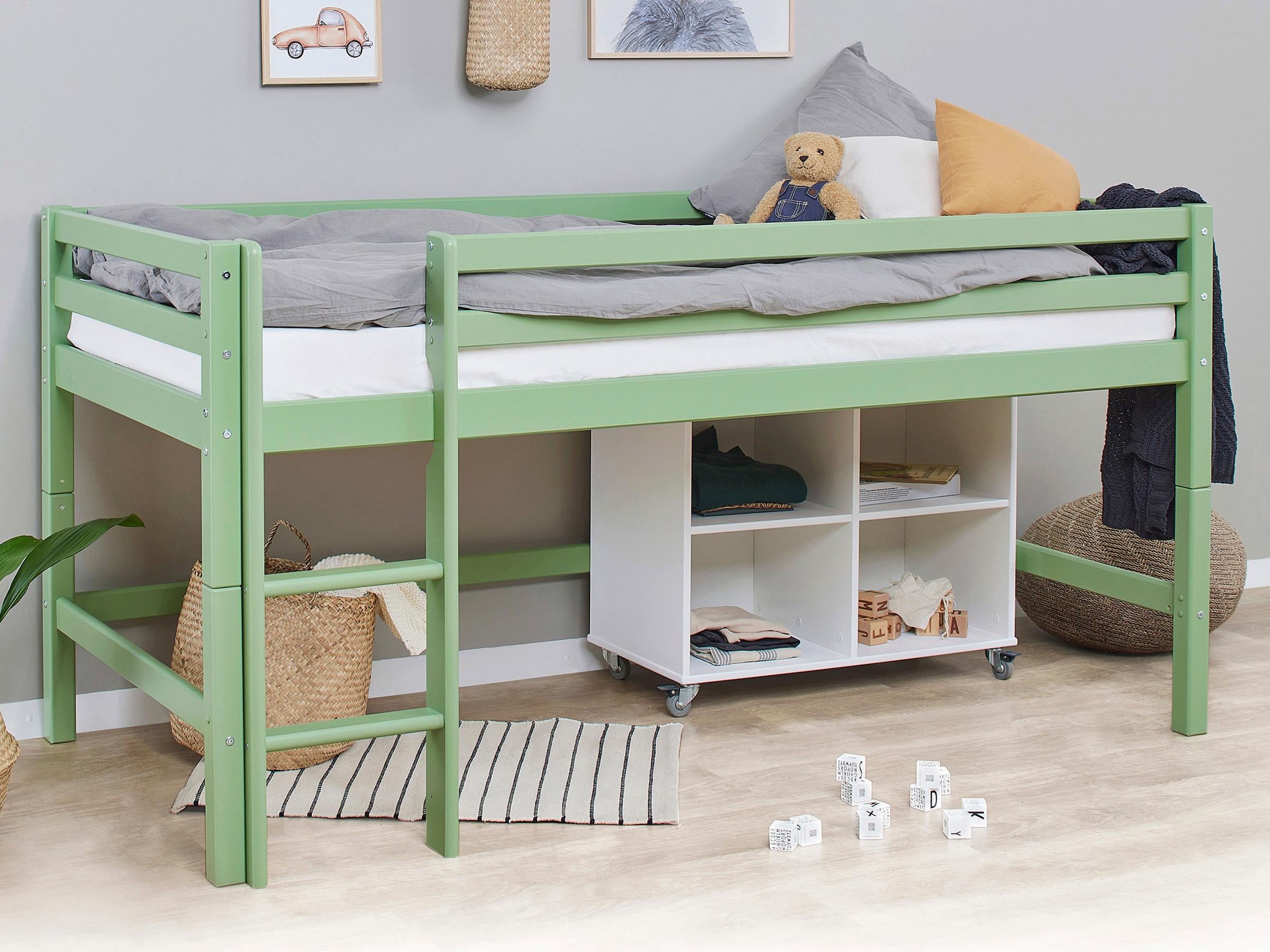 Hoppekids Hochbett "ECO Dream MY COLOR", 90x200, umbaubar in Einzelbett günstig online kaufen