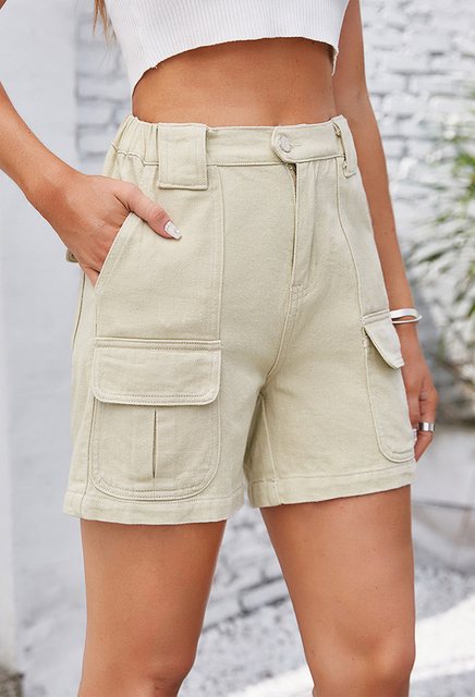 CHENIN Jeansshorts Gewaschene cargo-denim-shorts mit elastischem bund Jeans günstig online kaufen