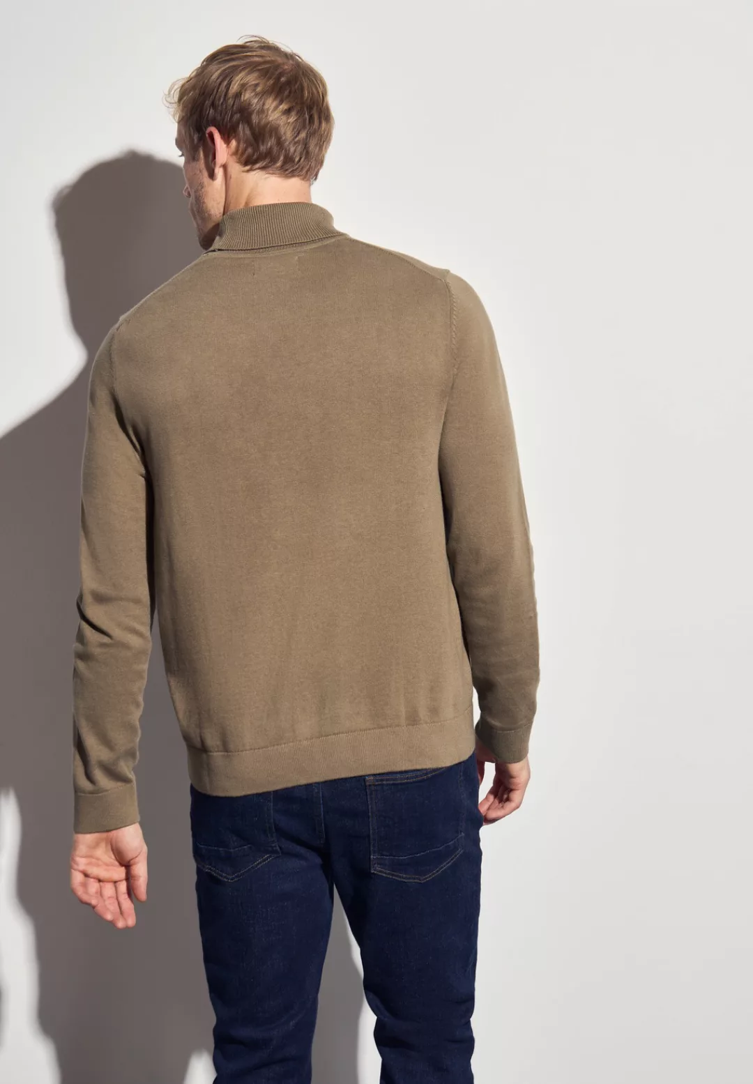STREET ONE MEN Rollkragenpullover, aus reiner Baumwolle günstig online kaufen