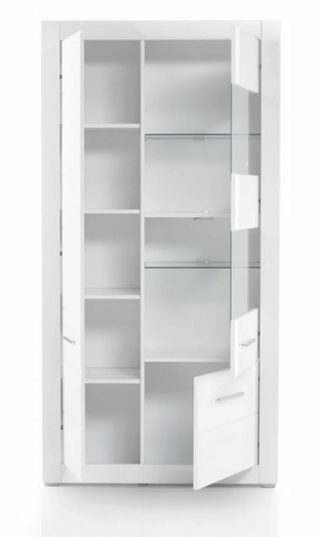 Furn.Design Stauraumvitrine Carrara (Vitrinenschrank in weiß 3-türig, 100 x günstig online kaufen