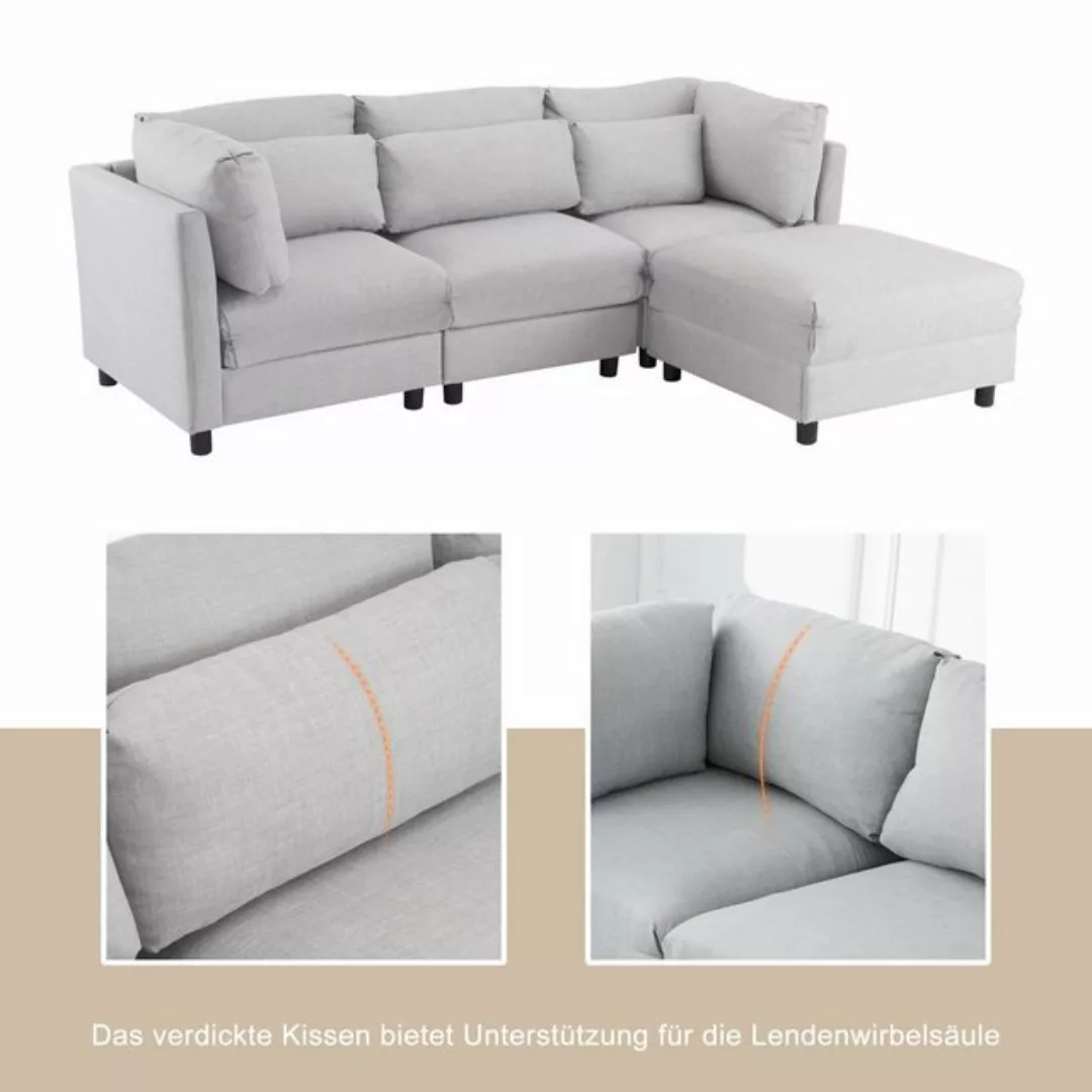 REDOM Sofa Ecksofa Schlafsofa, 3-Sitzer-Sofa, Wohnzimmersofa, Sofa mit Chai günstig online kaufen
