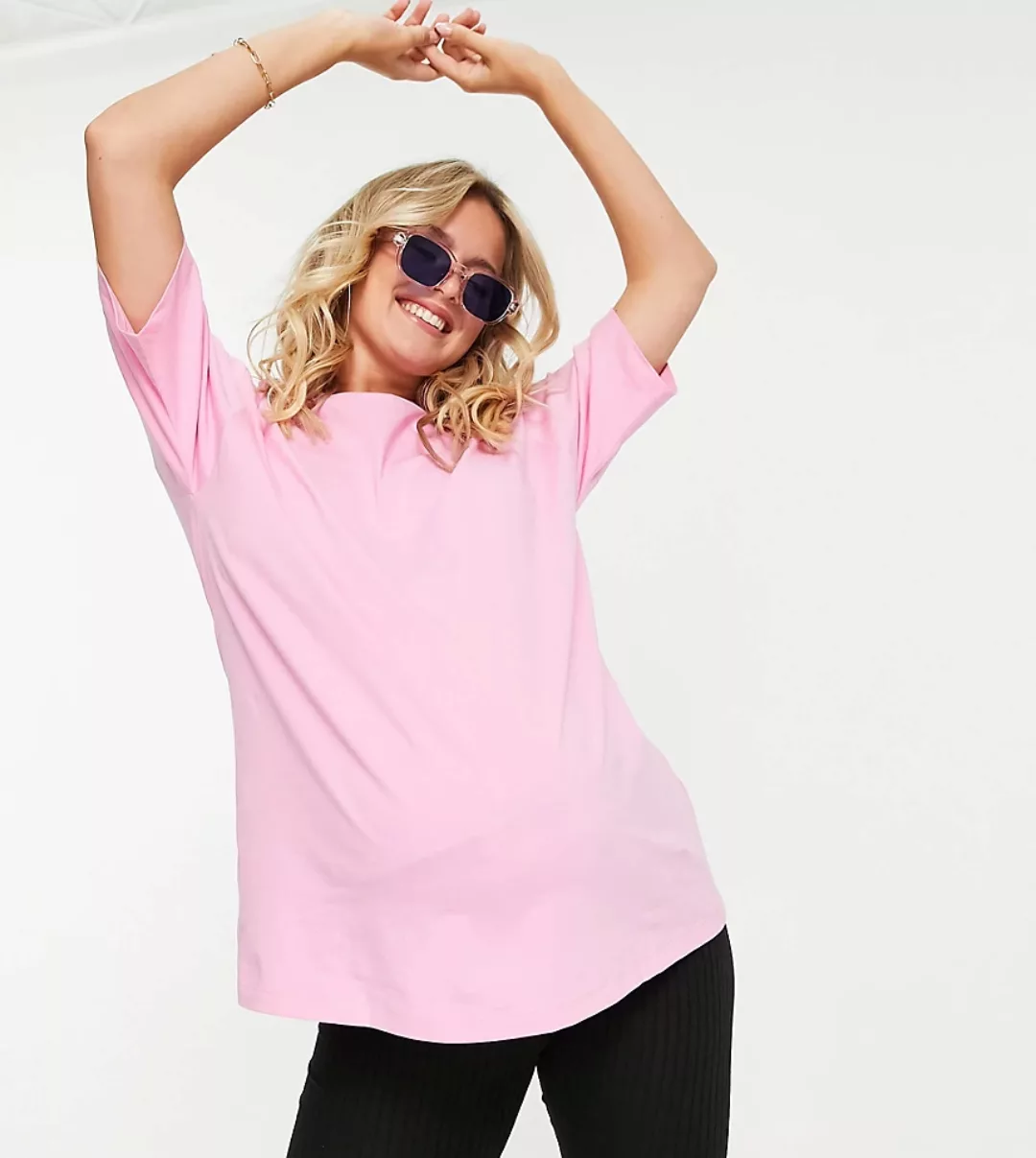 ASOS DESIGN Maternity – Ultimate – Oversize-T-Shirt in Rosa, Kombiteil günstig online kaufen