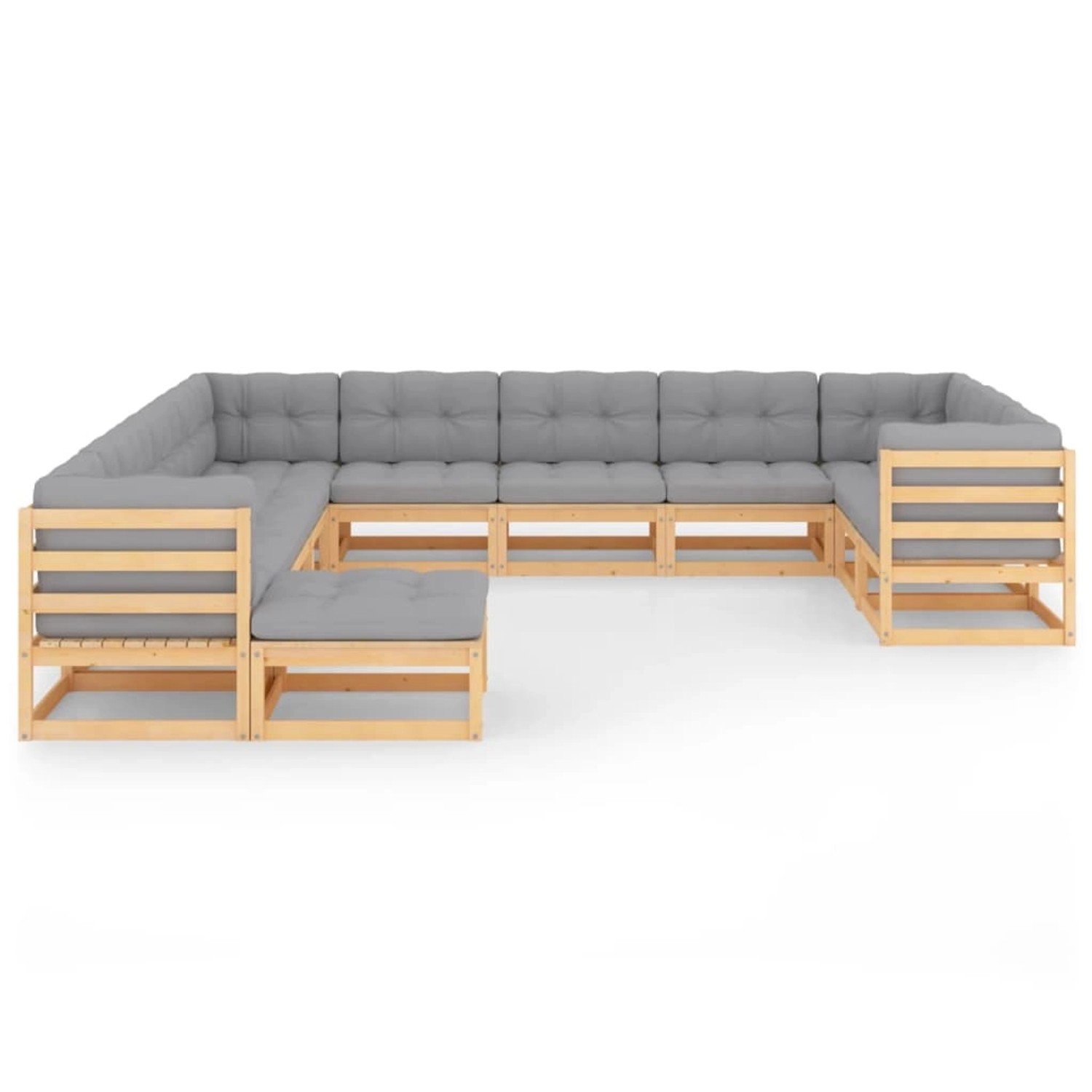 12-tlg. Garten-lounge-set Mit Kissen Kiefer Massivholz günstig online kaufen